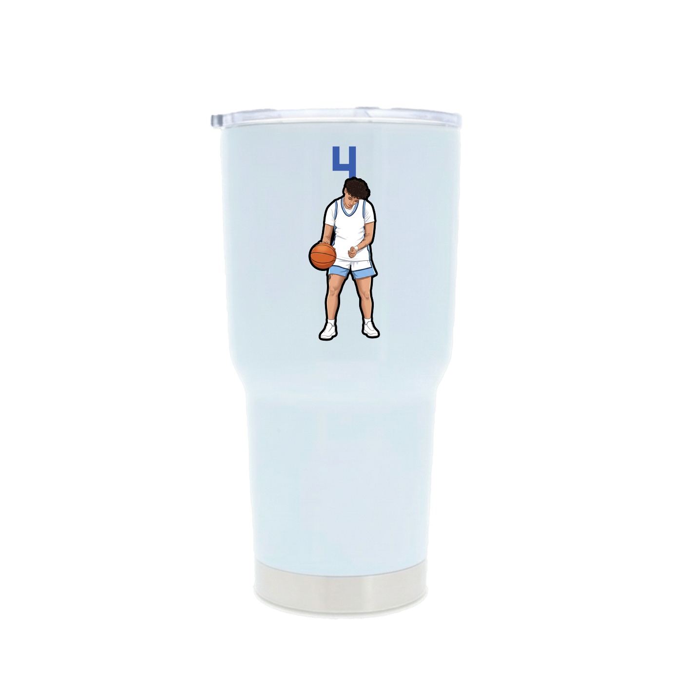 30oz Stainless Steel Tumbler — Number Top in White