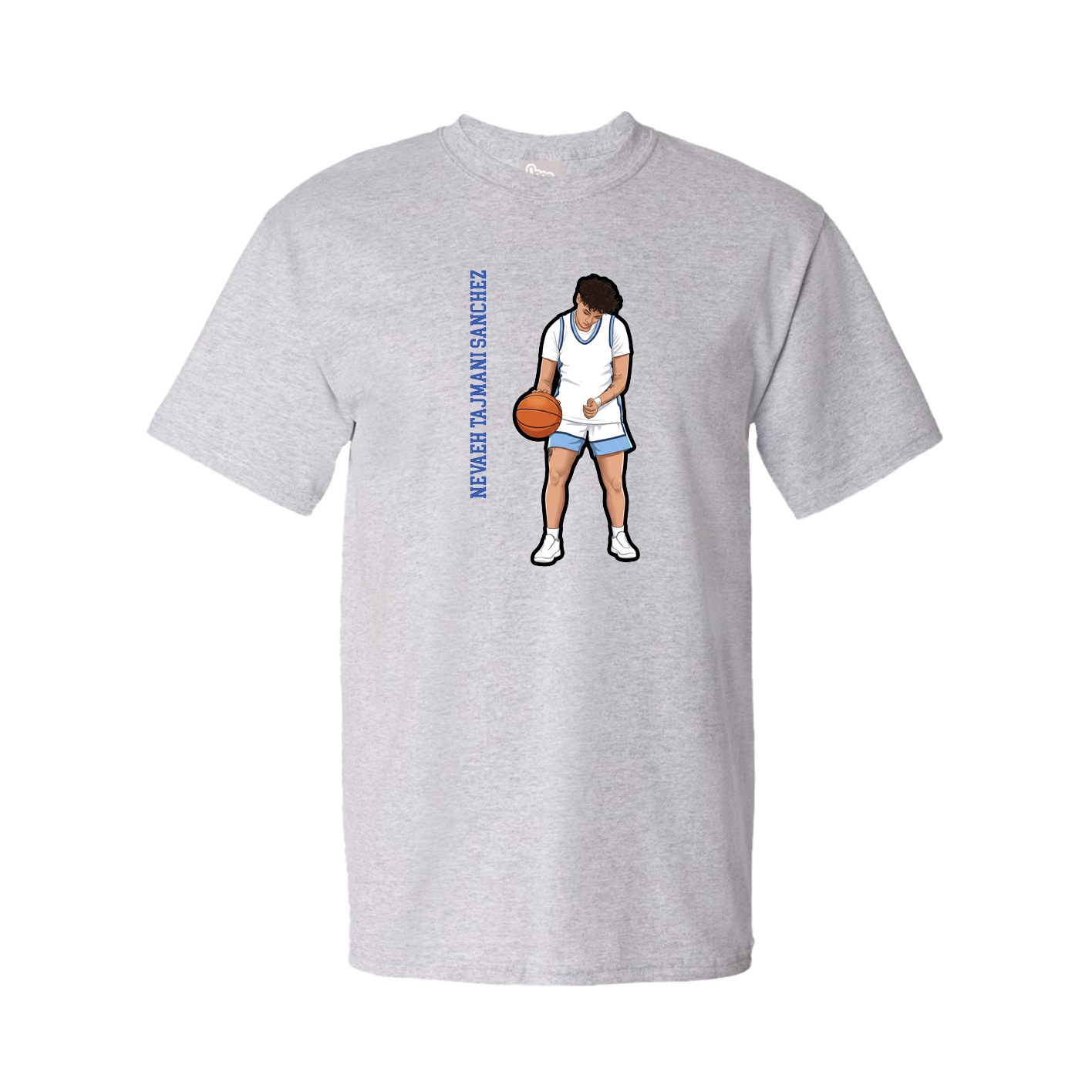 Tee — Name Vertical in Grey