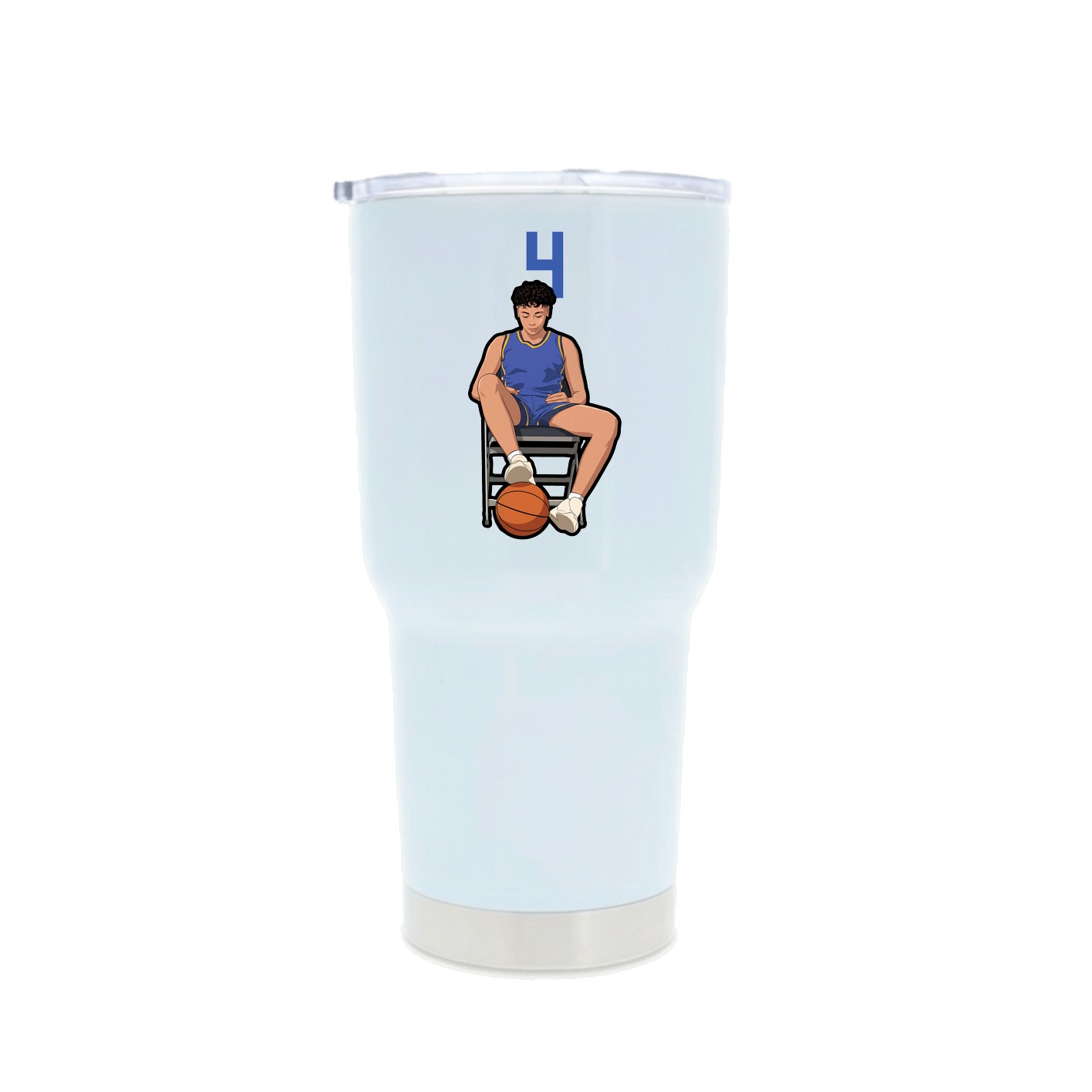 30oz Stainless Steel Tumbler — Number Top in White