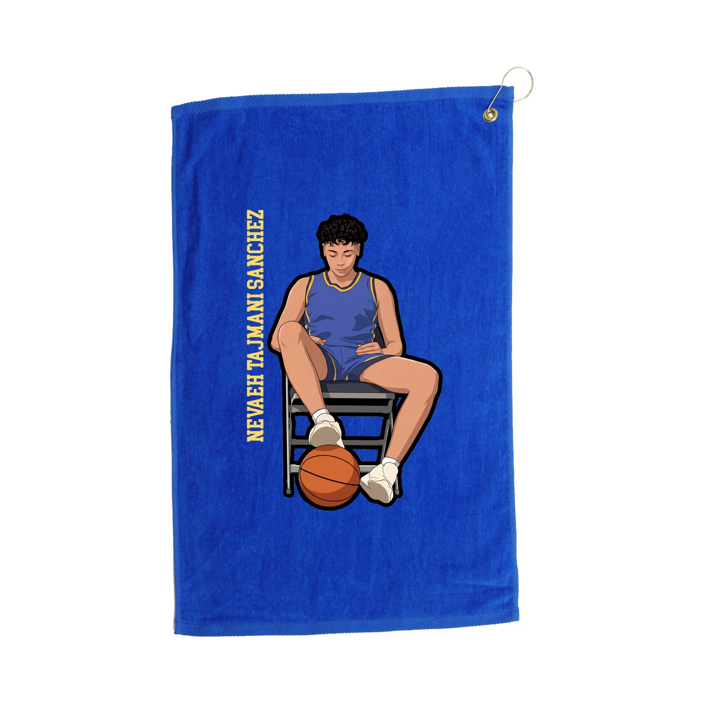 Golf Towel — Name Vertical in Royal