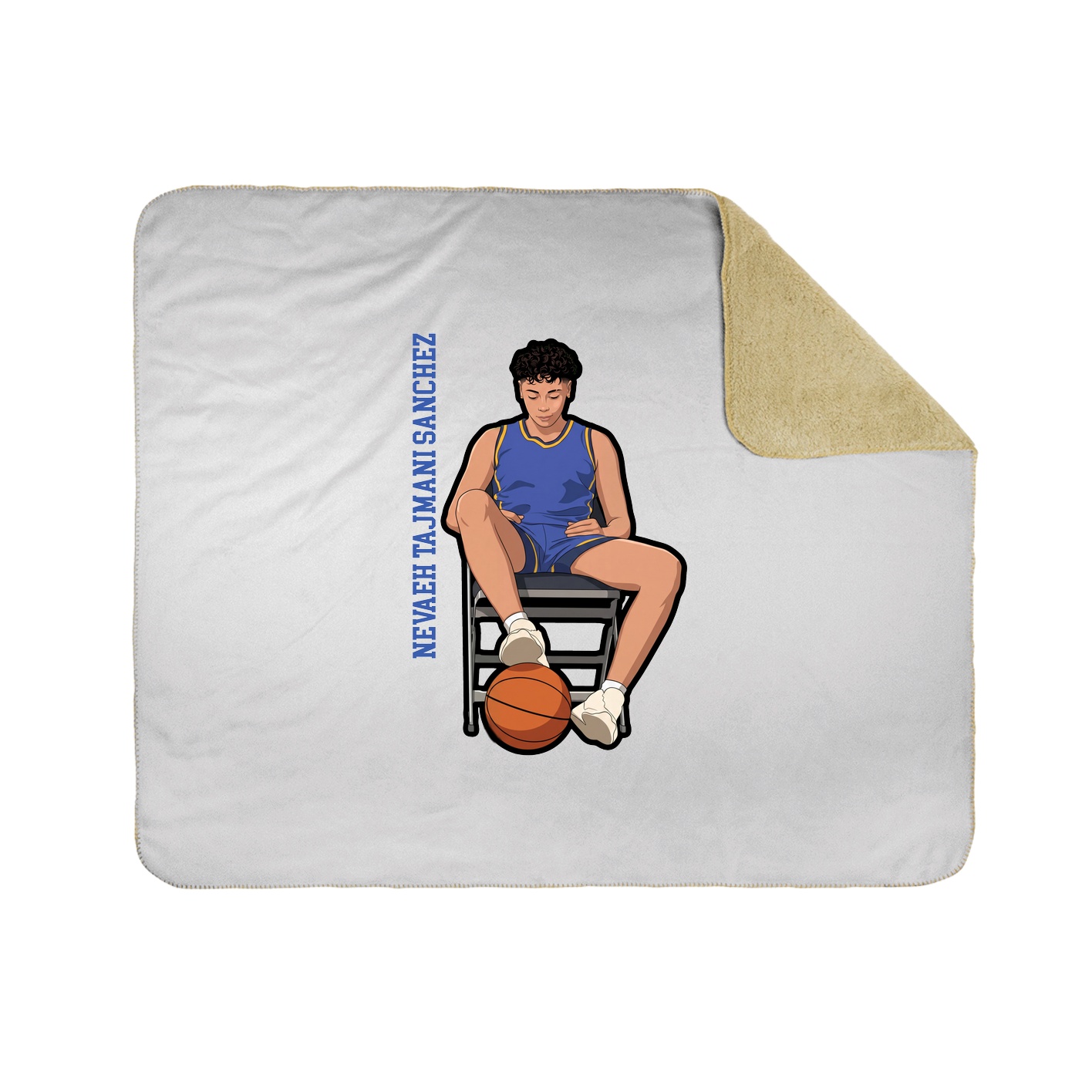 Throw Blanket — Name Vertical in White