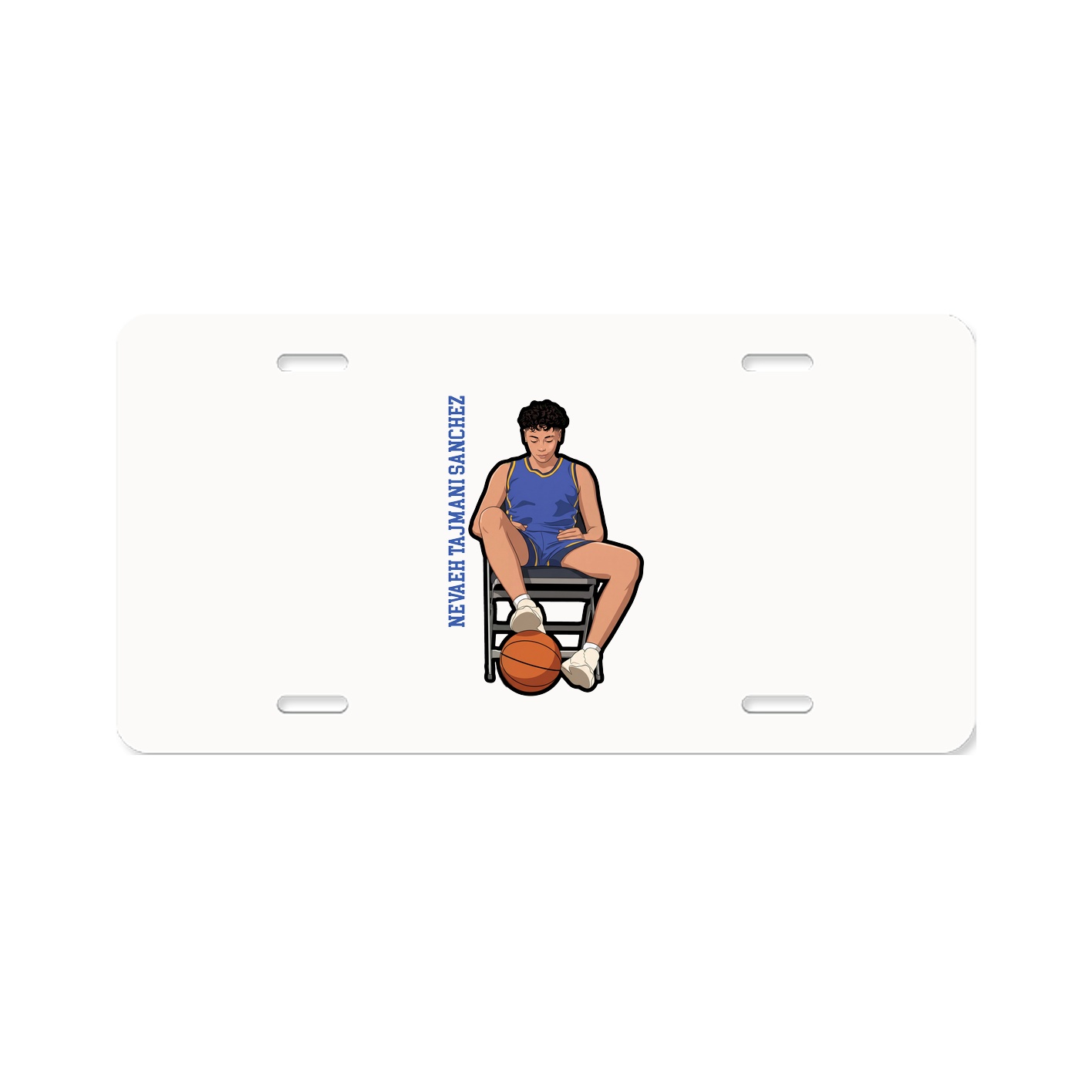 License Plate — Name Vertical in Classic