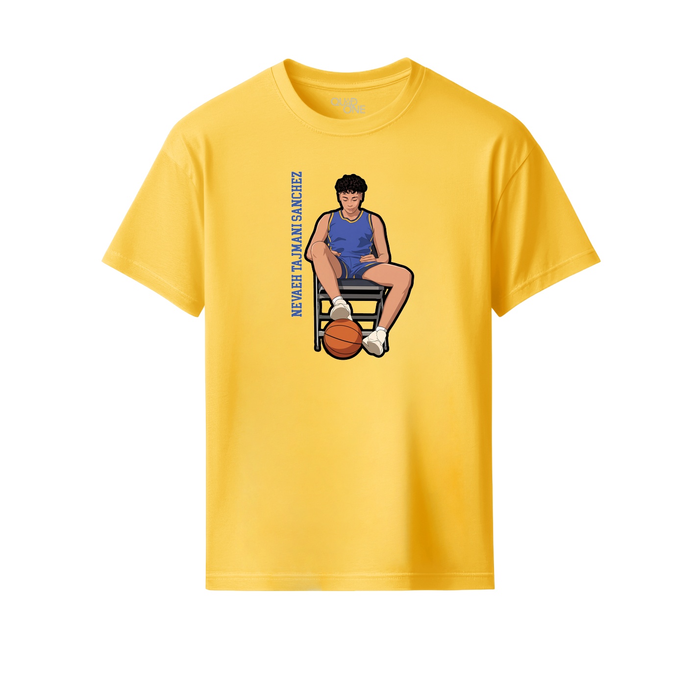Youth Tee — Name Vertical in Yellow