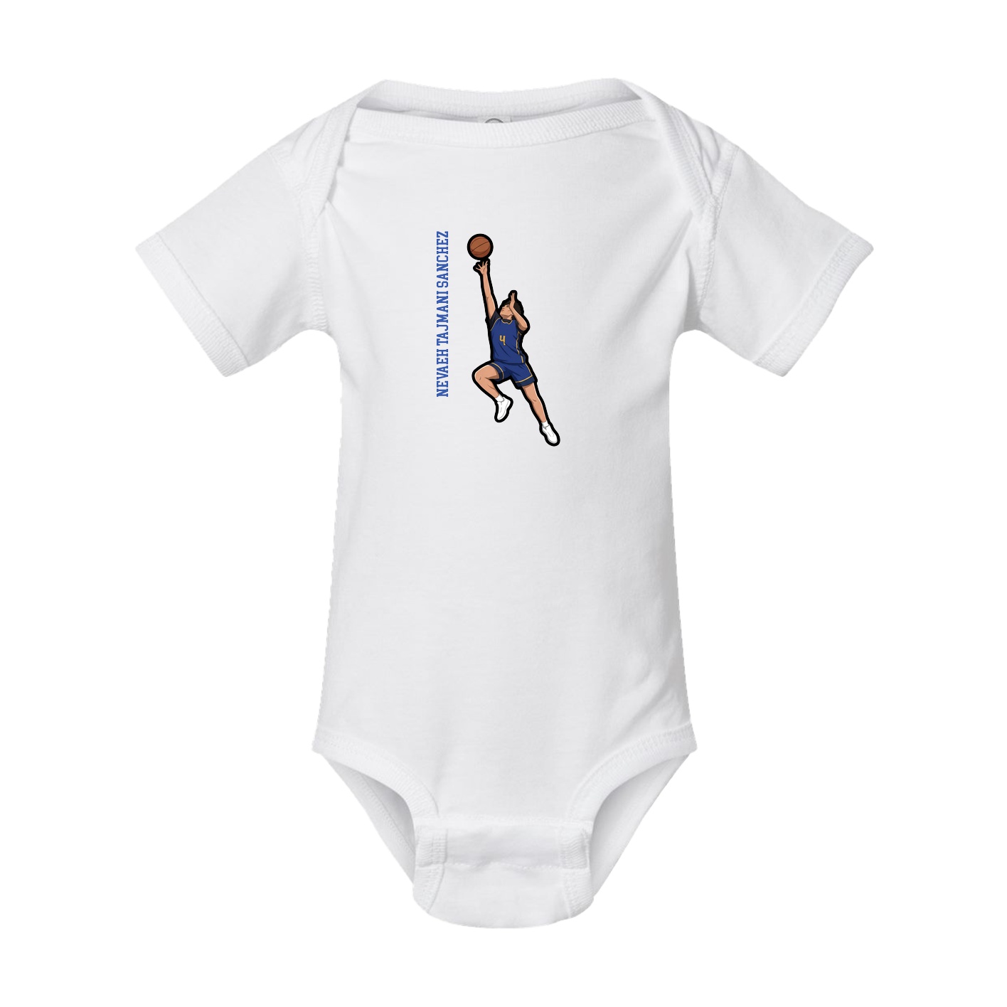 Baby Onesie — Name Vertical in White
