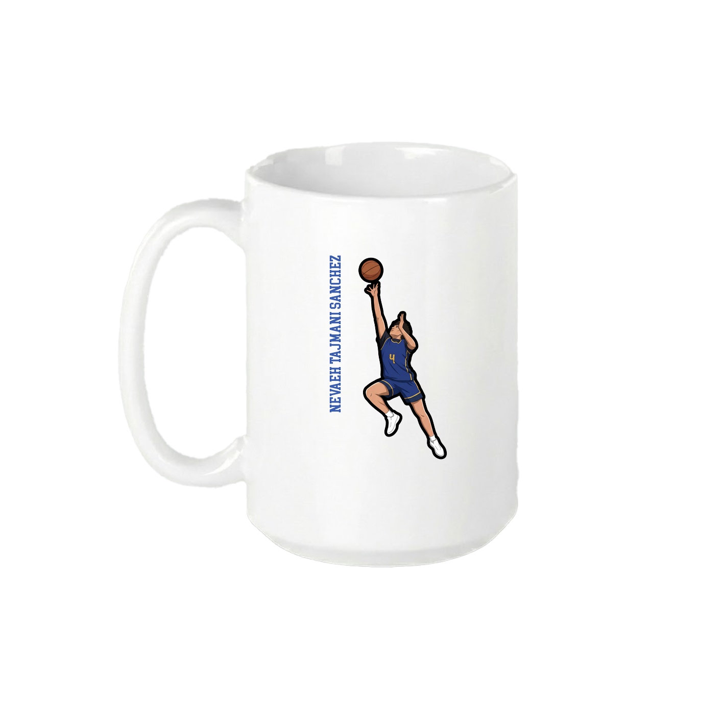 15oz Coffee Mug — Name Vertical in White