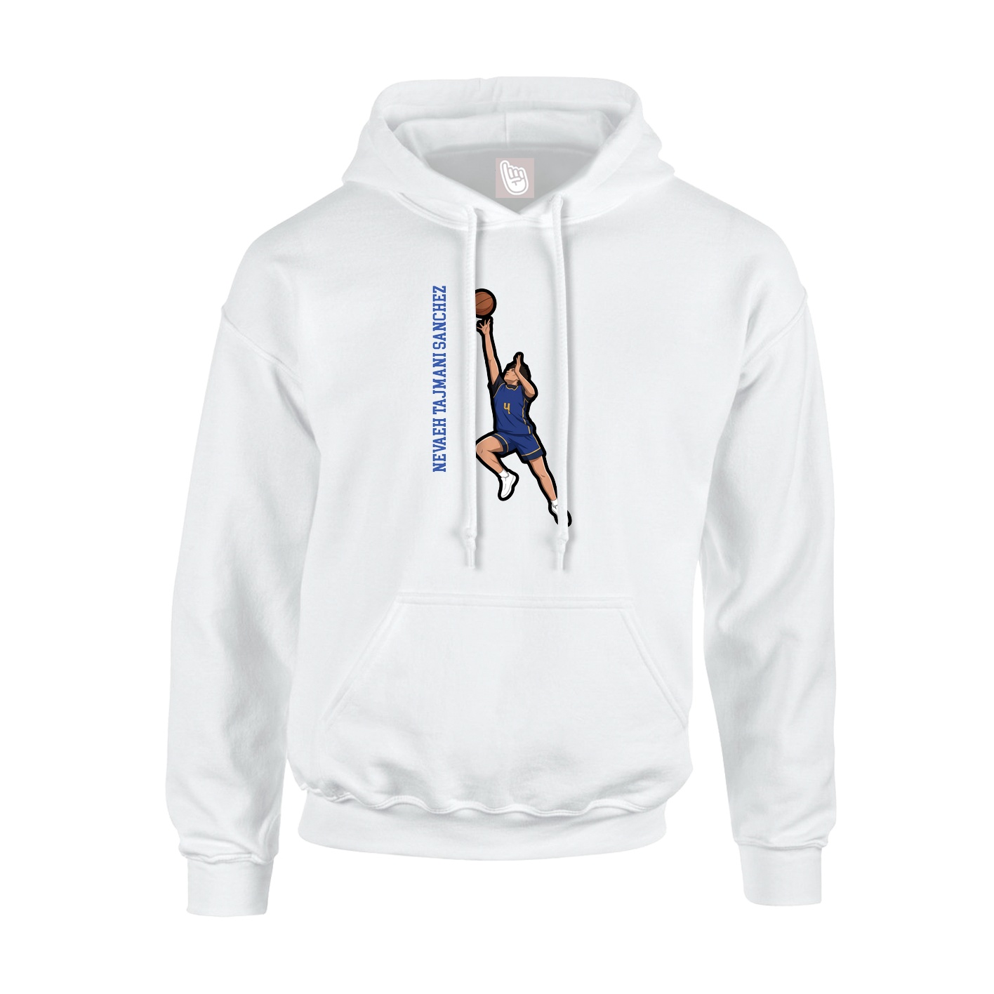 Hoodie — Name Vertical in White