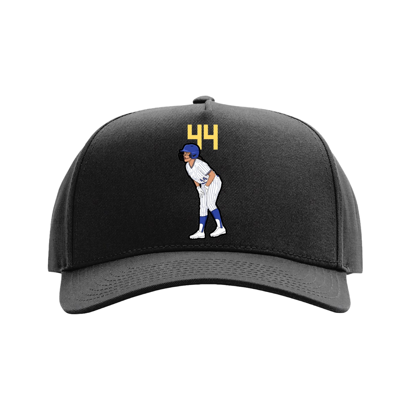 Full Fabric Five-Panel Champ Cap — Number Top in Black