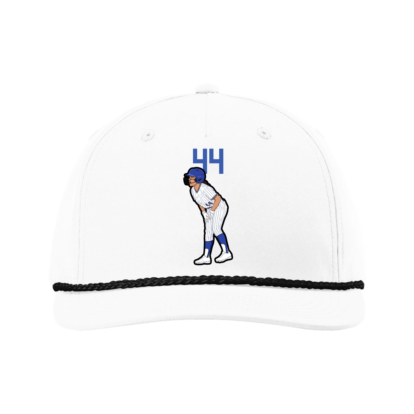 Five-Panel Classic Rope Cap — Number Top in White