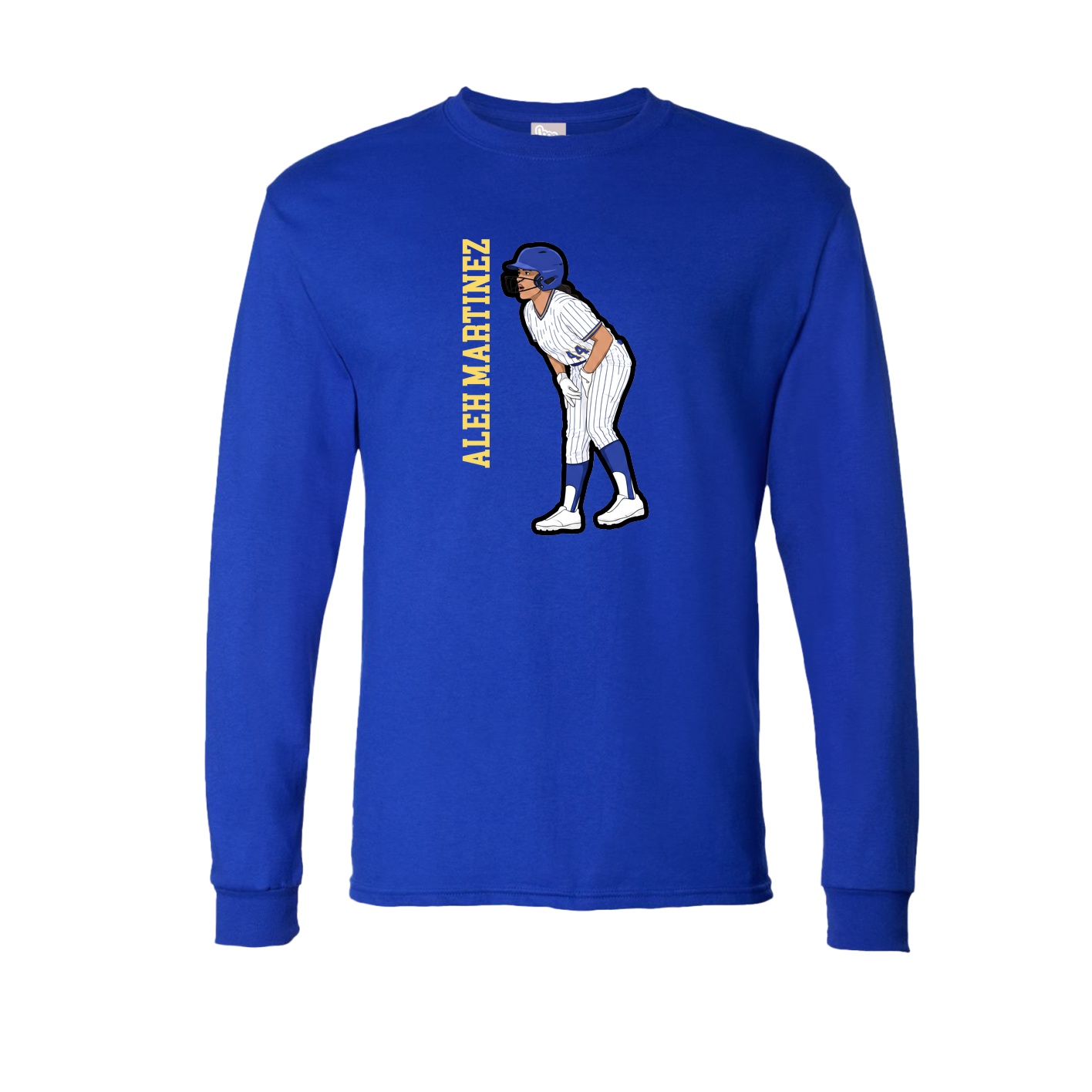 Long Sleeve Tee — Name Vertical in Royal