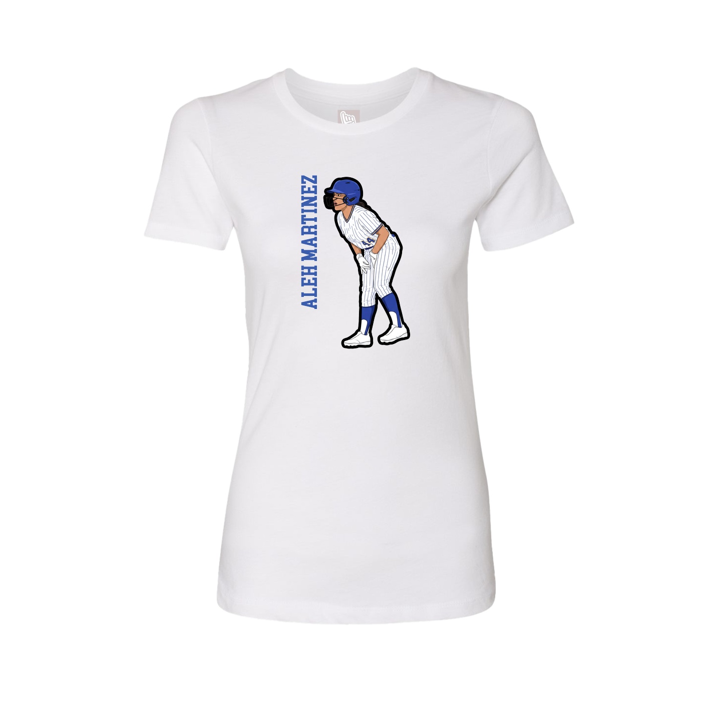 Womens Tee — Name Vertical in White