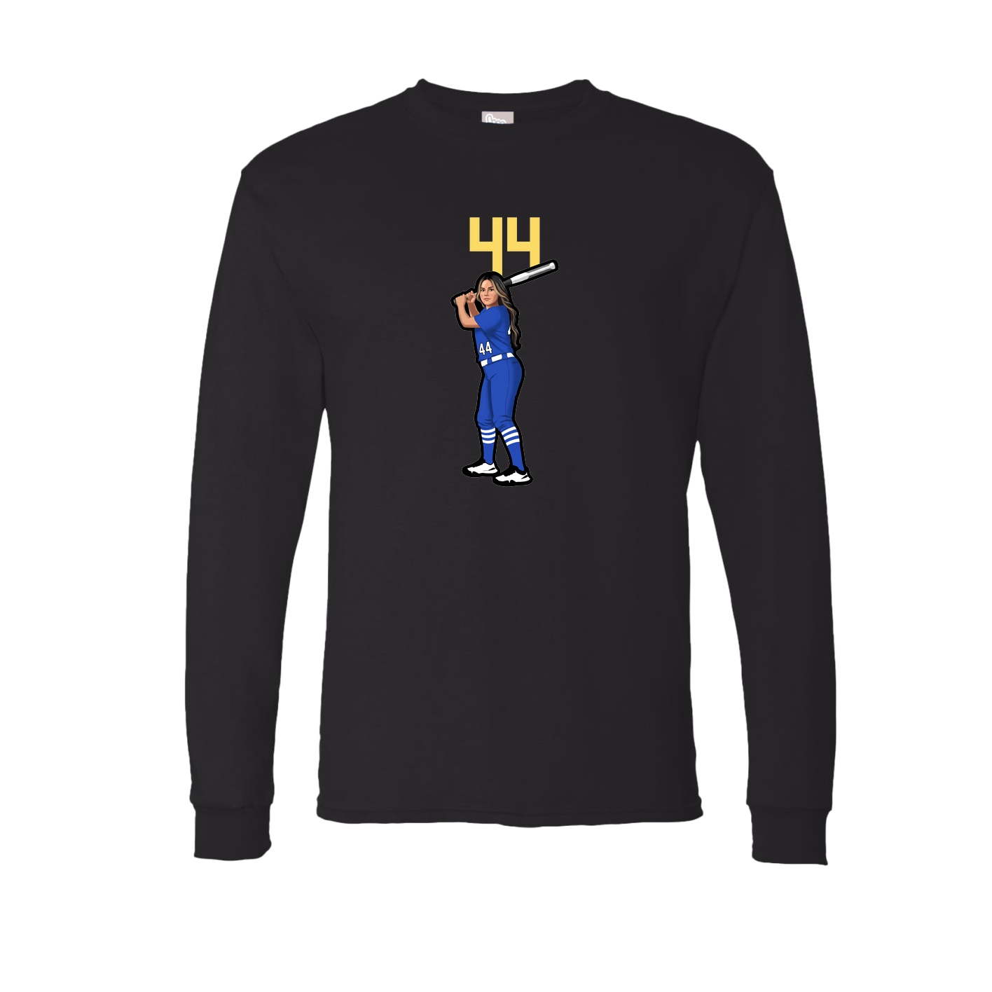 Long Sleeve Tee — Number Top in Black