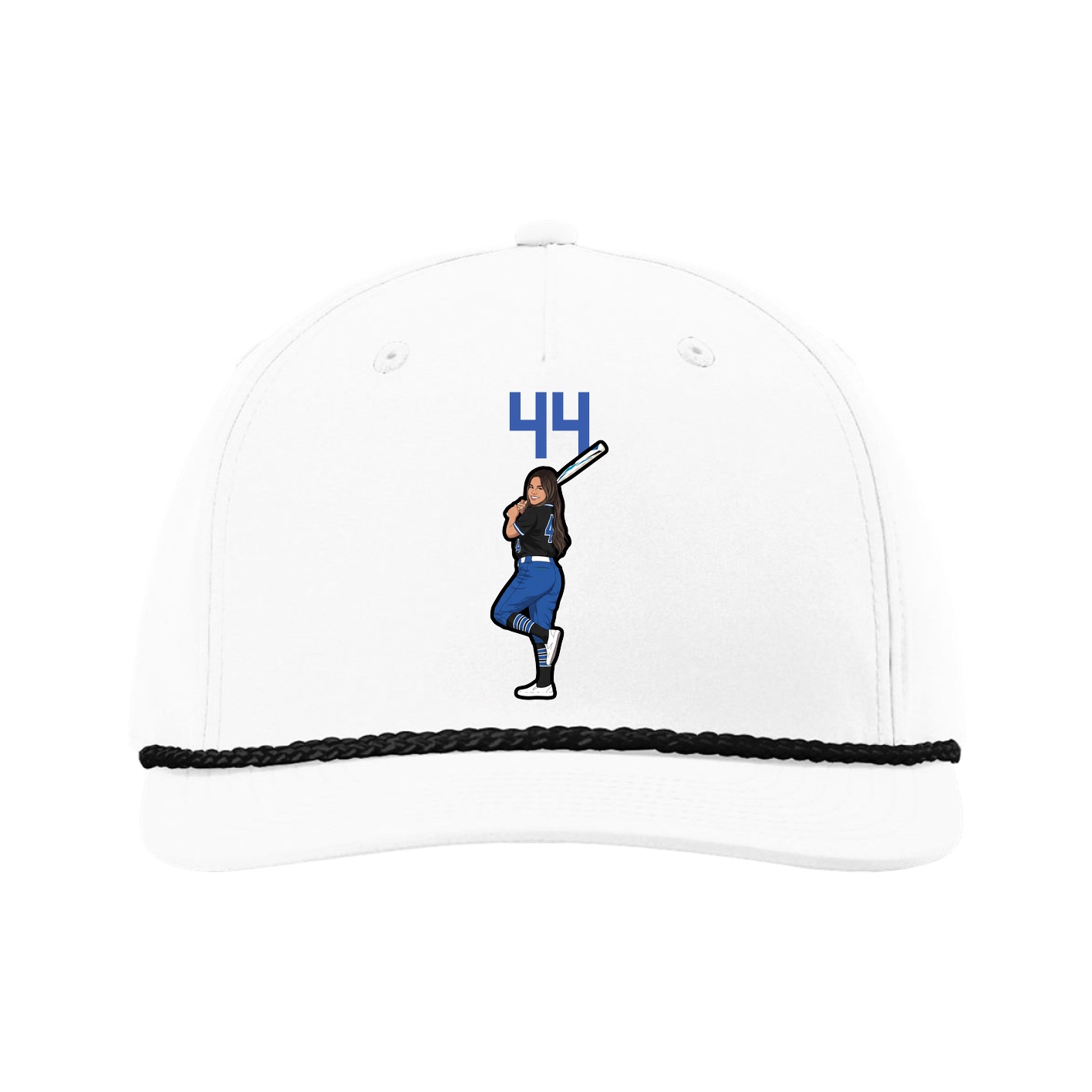 Five-Panel Classic Rope Cap — Number Top in White