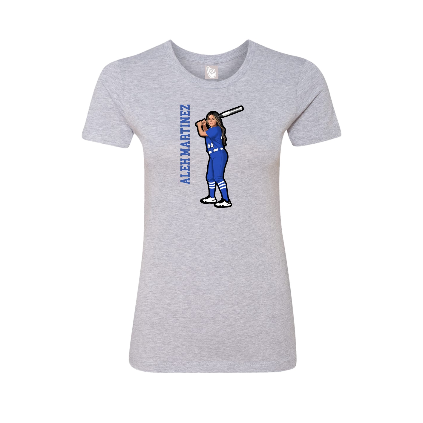 Womens Tee — Name Vertical in Grey