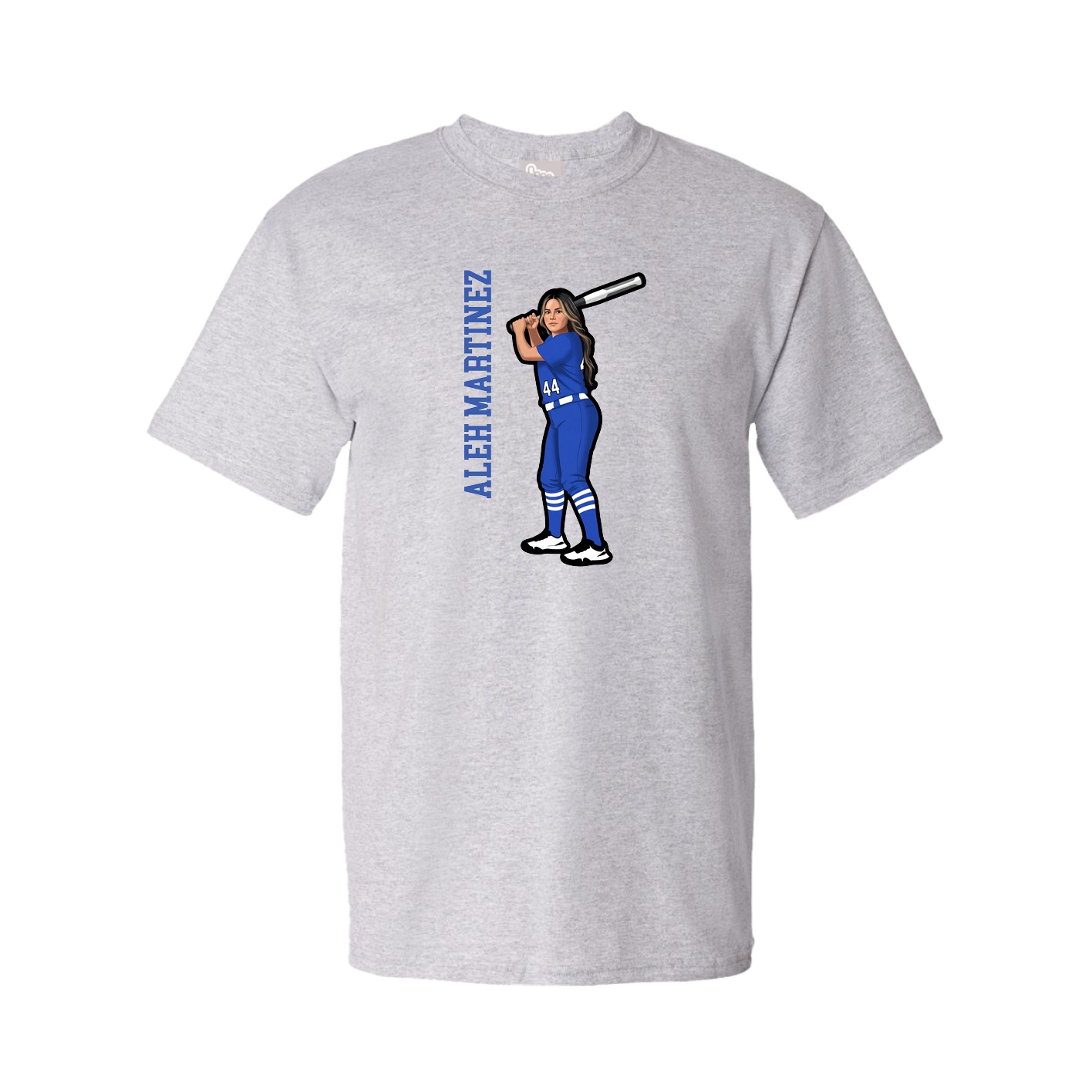 Youth Tee — Name Vertical in Grey