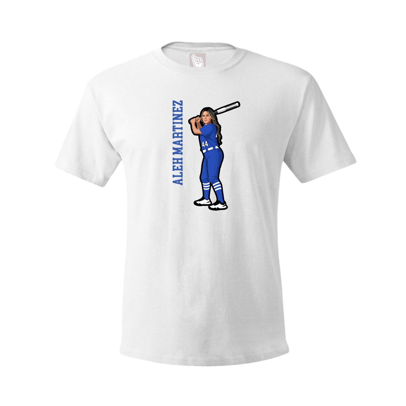 Youth Tee — Name Vertical in White