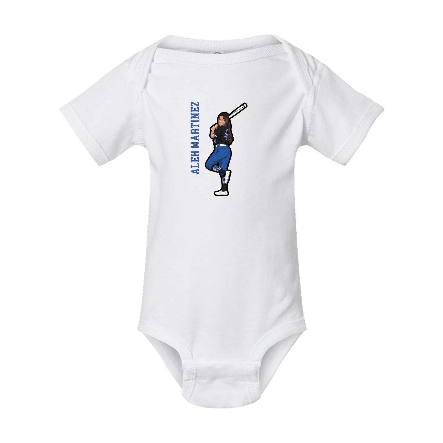 Baby Onesie — Name Vertical in White