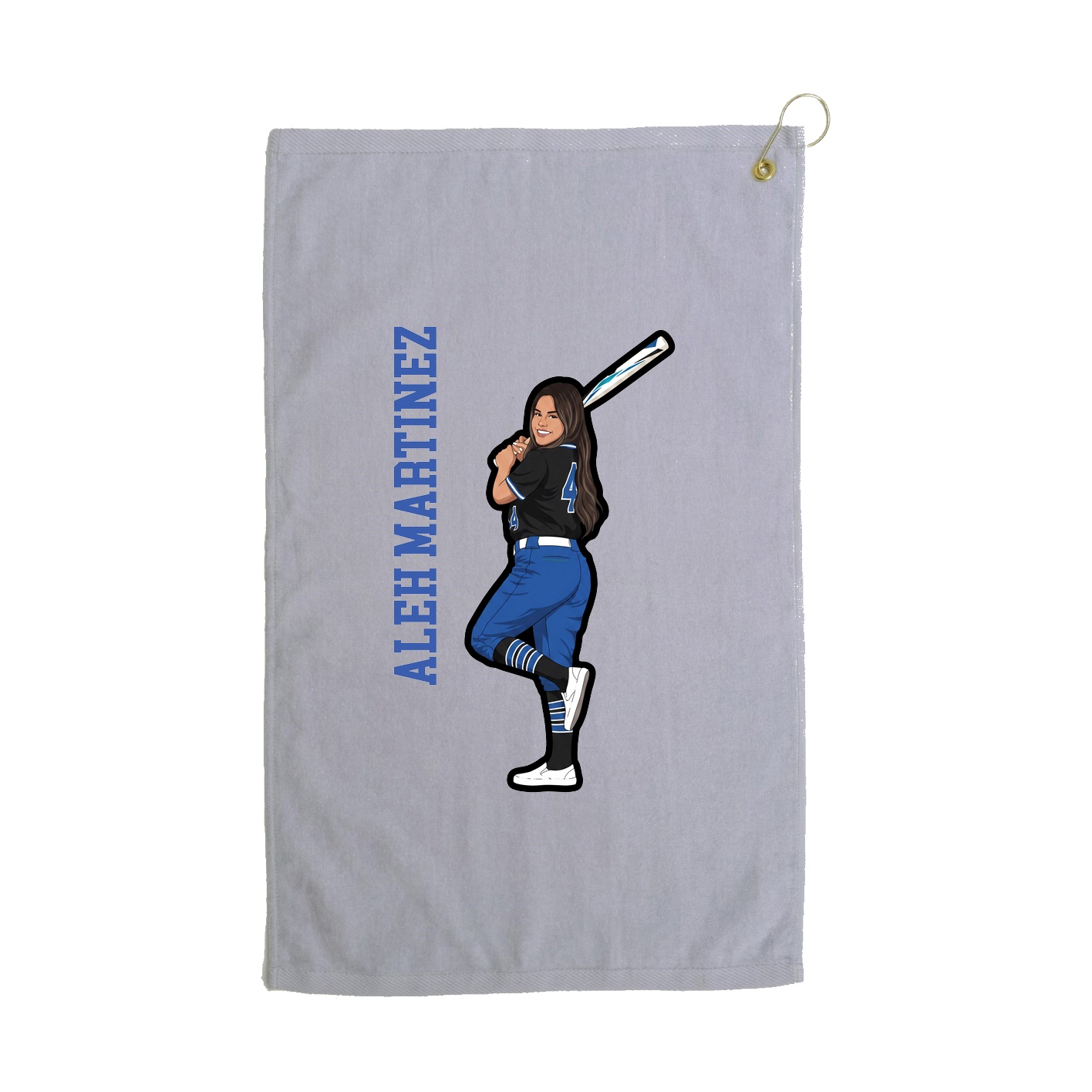 Golf Towel — Name Vertical in Grey