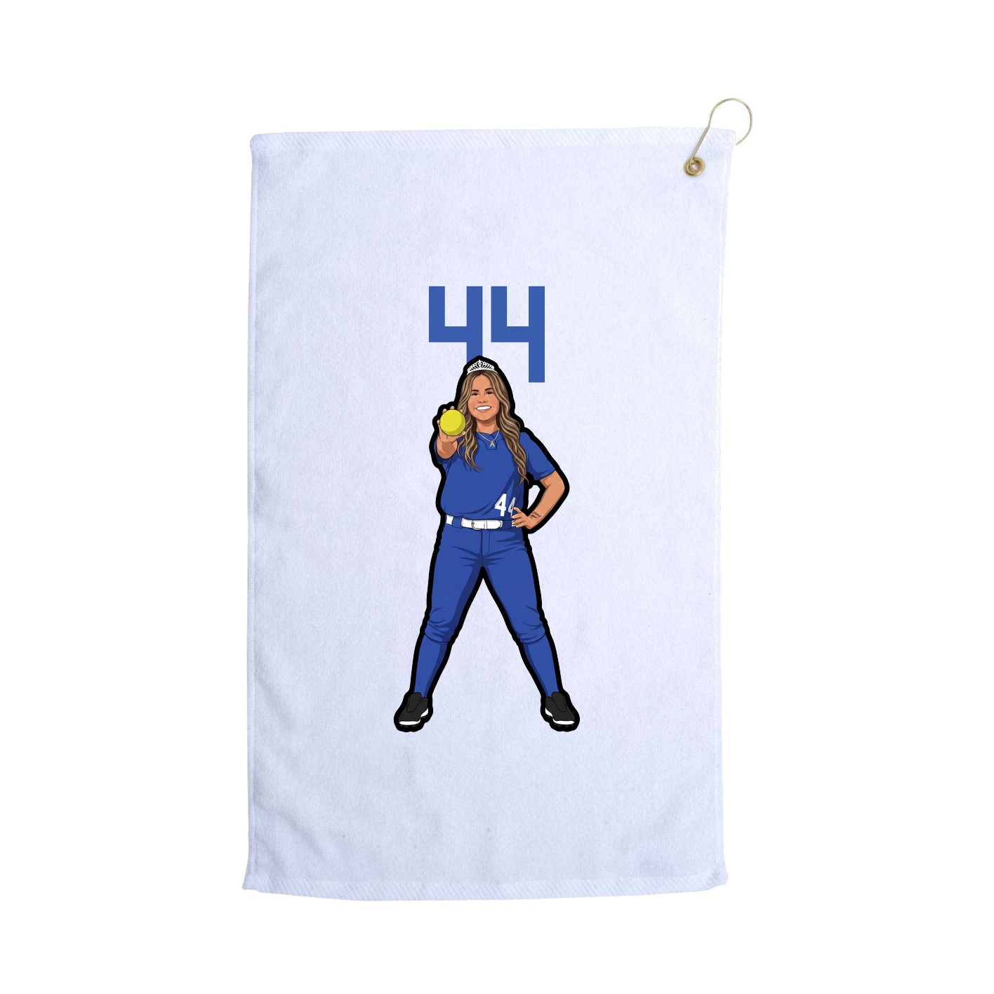 Golf Towel — Number Top in White
