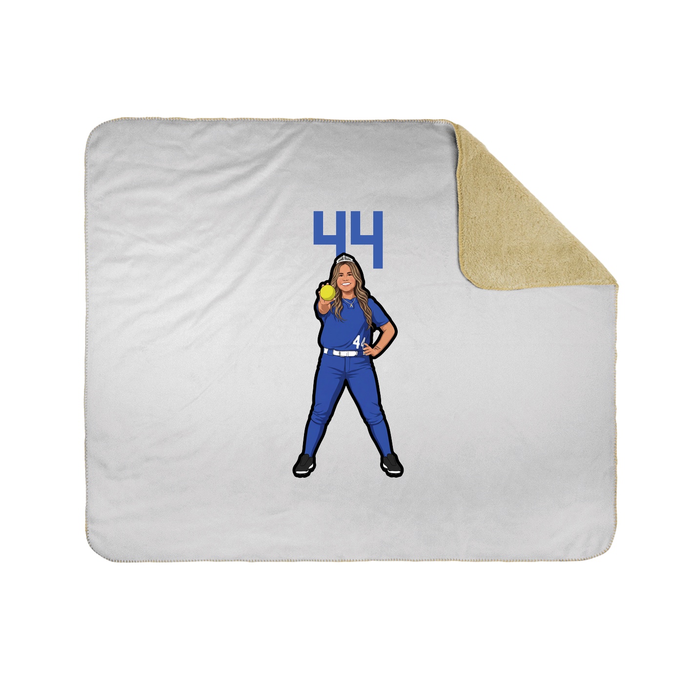 Throw Blanket — Number Top in White
