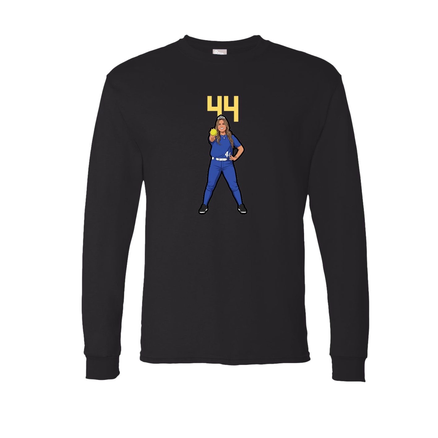 Long Sleeve Tee — Number Top in Black