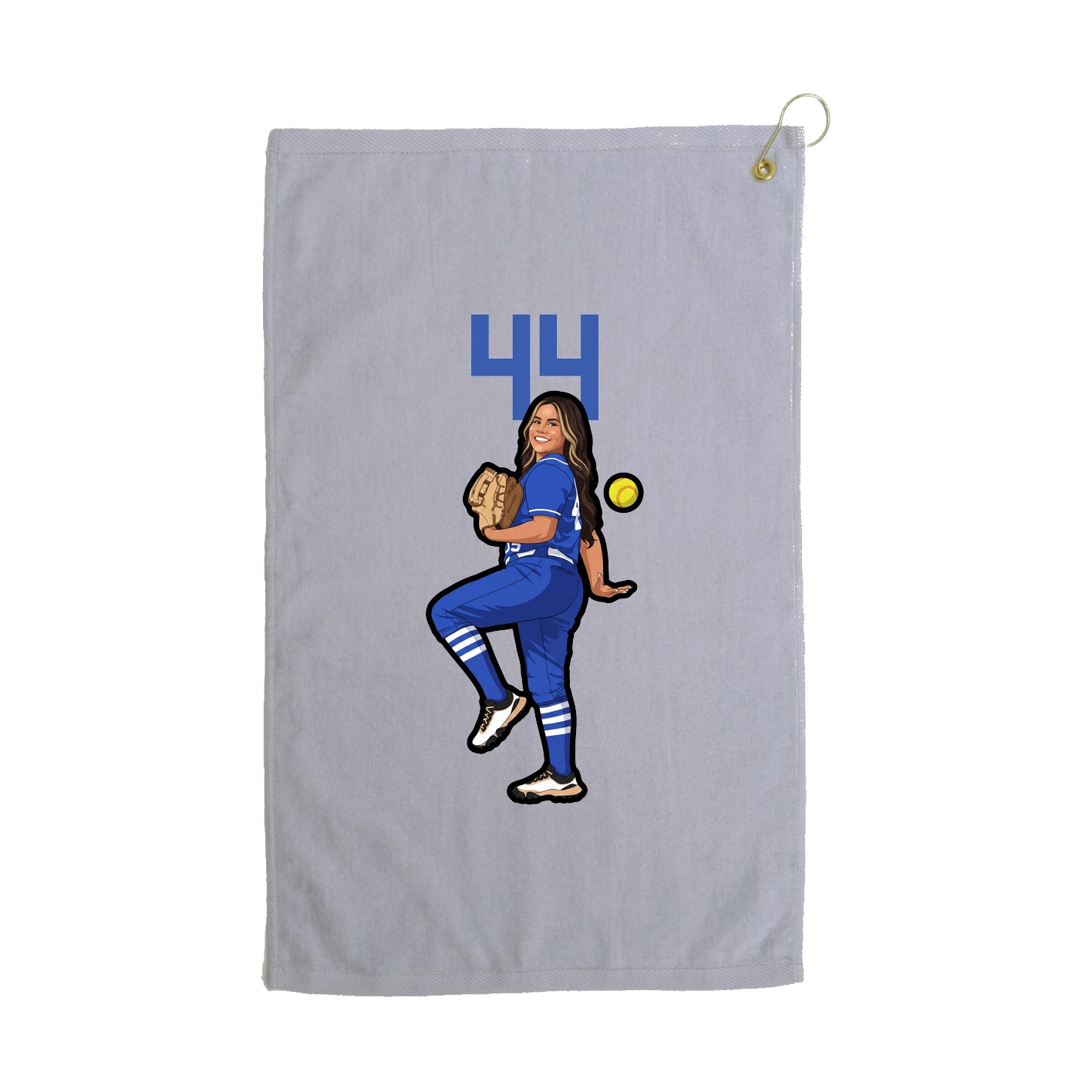 Golf Towel — Number Top in Grey