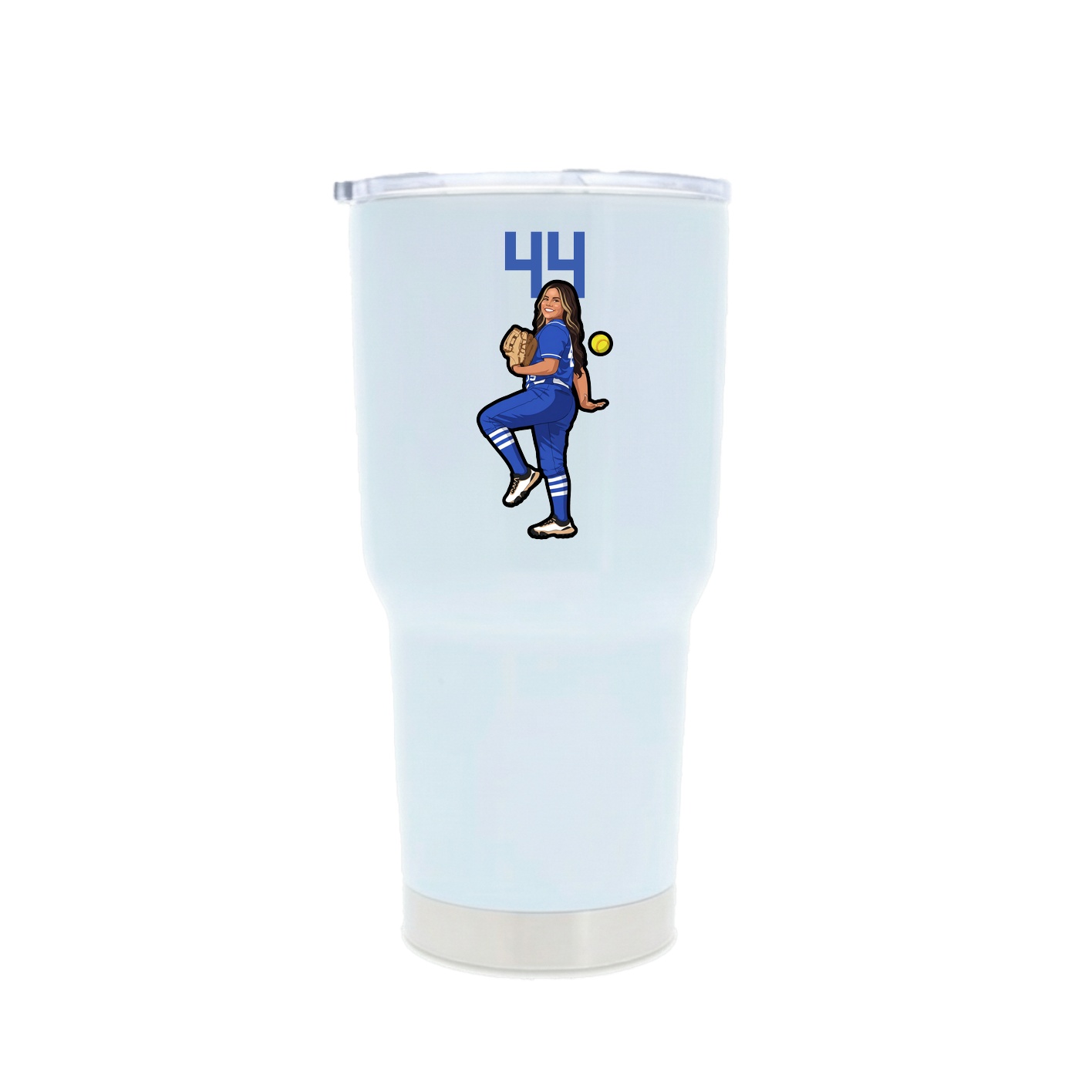 30oz Stainless Steel Tumbler — Number Top in White