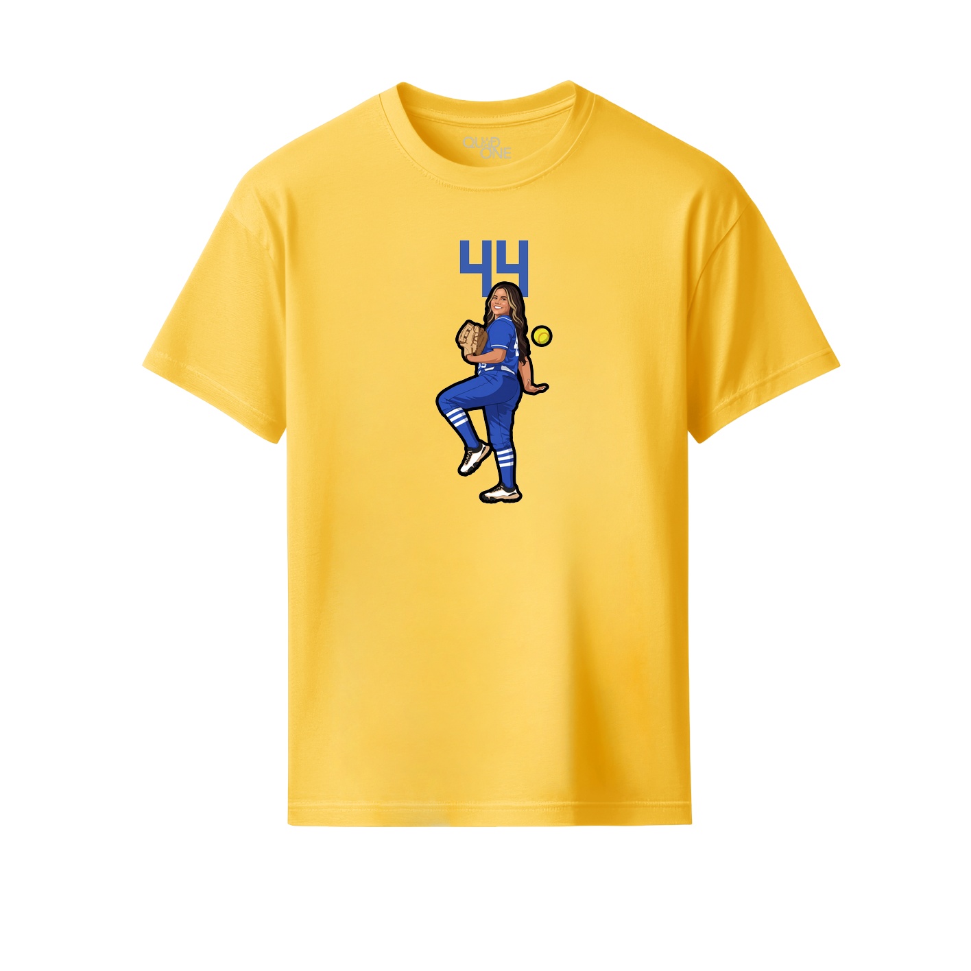 Youth Tee — Number Top in Yellow