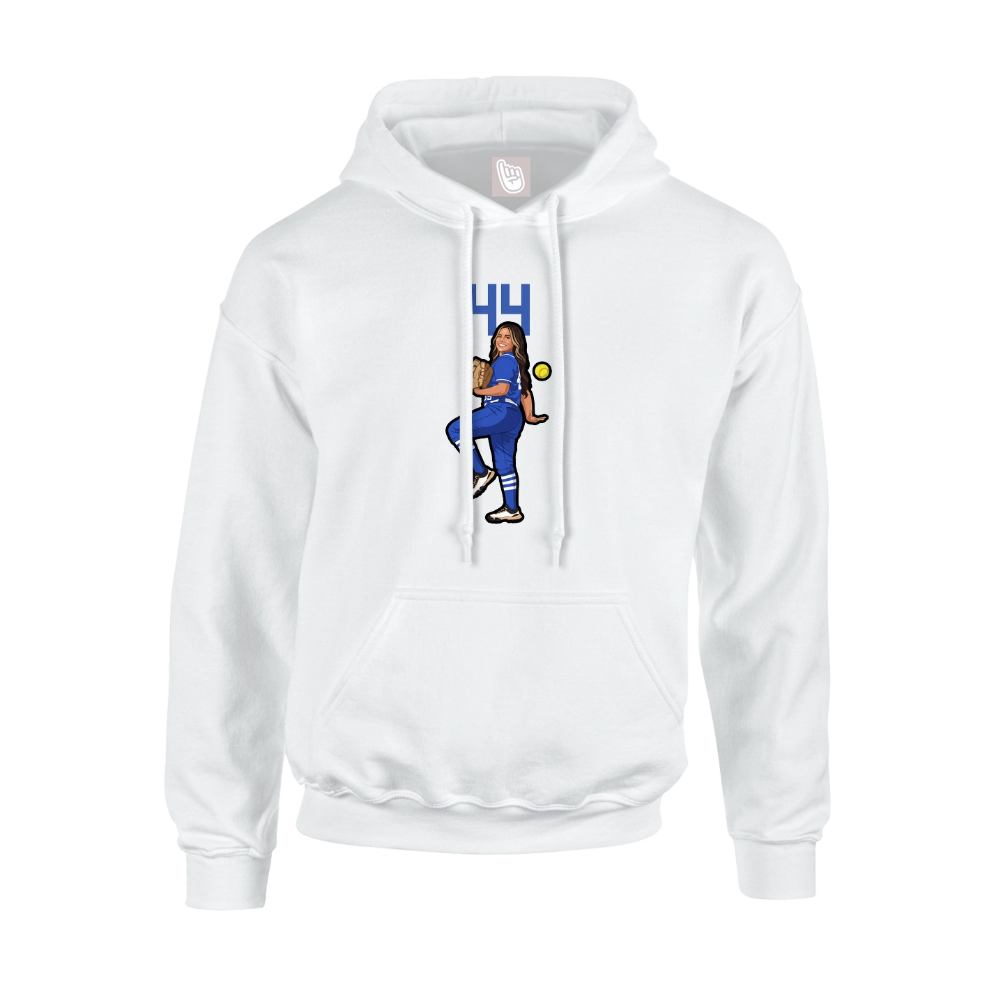 Youth Hoodie — Number Top in White