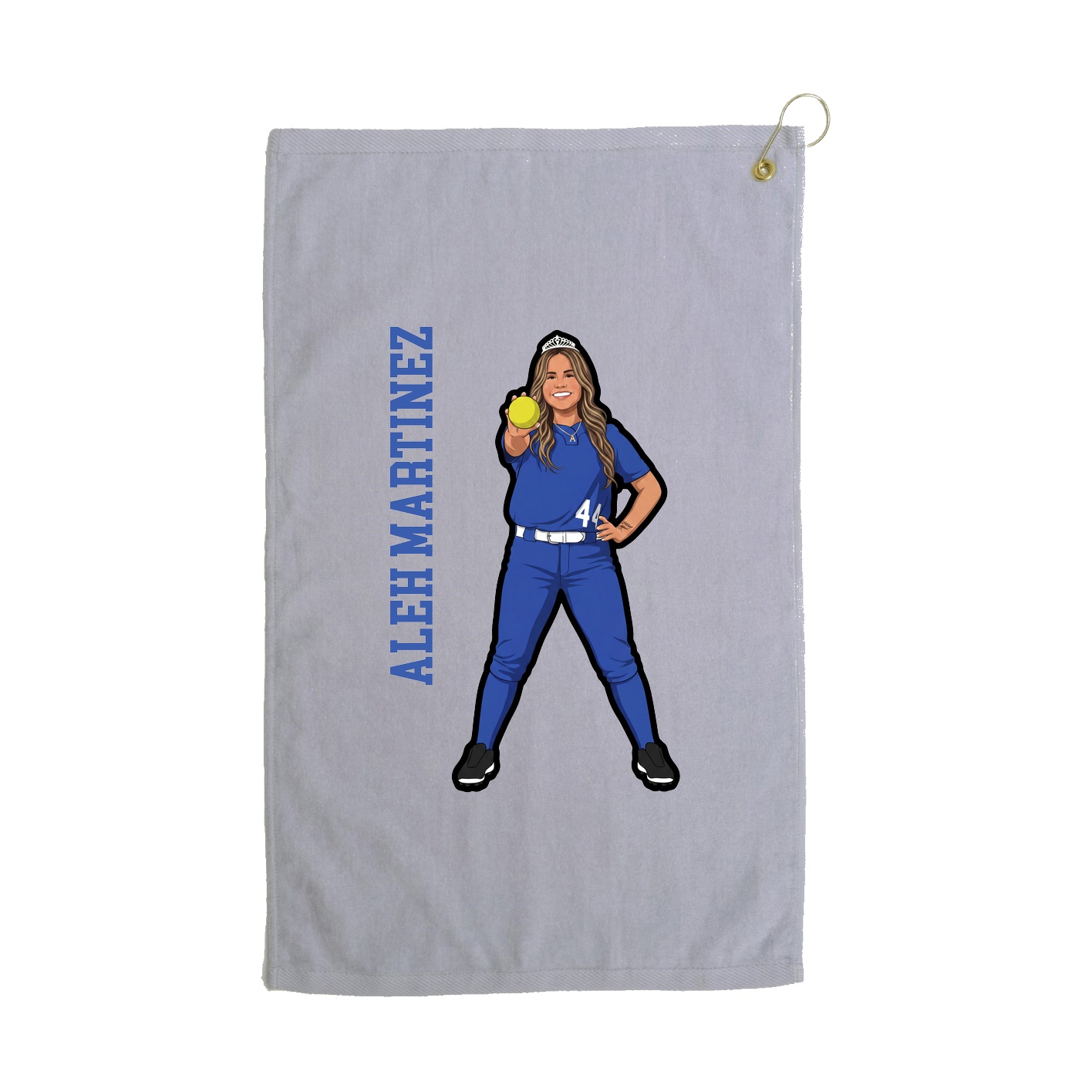 Golf Towel — Name Vertical in Grey