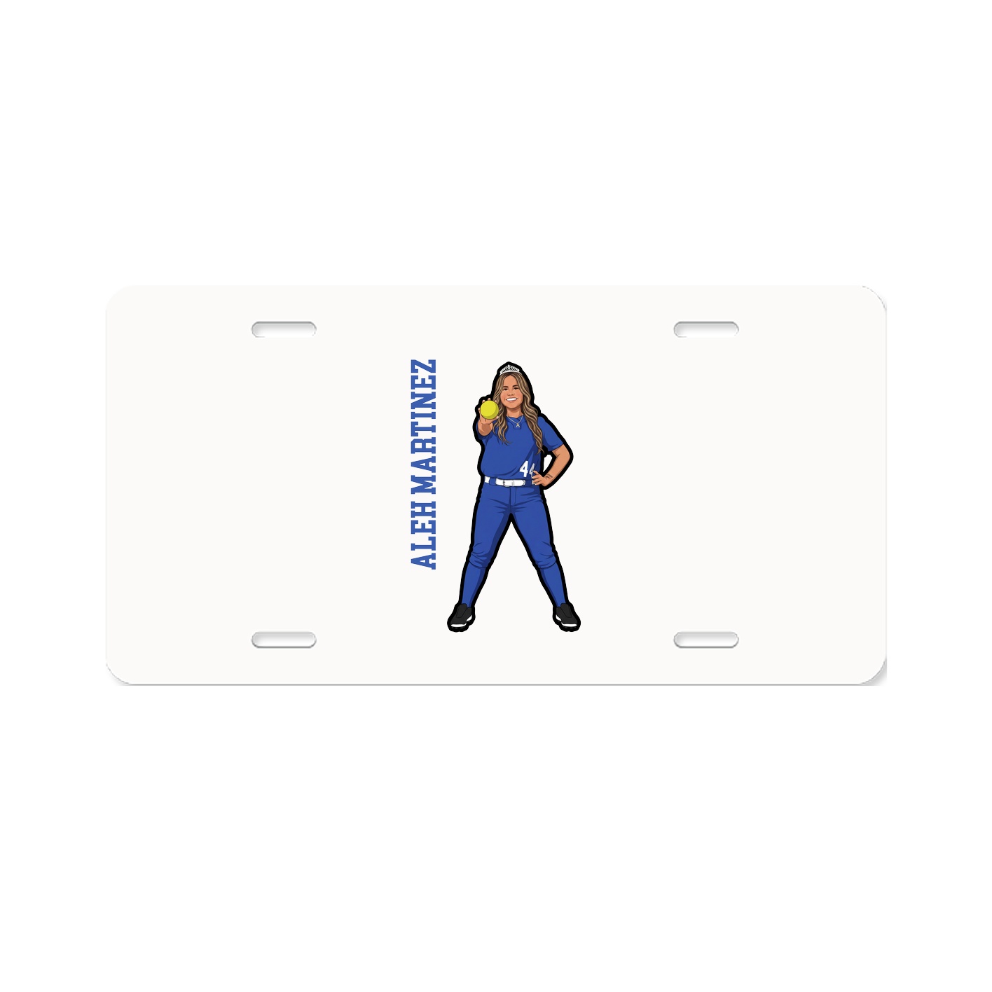 License Plate — Name Vertical in Classic