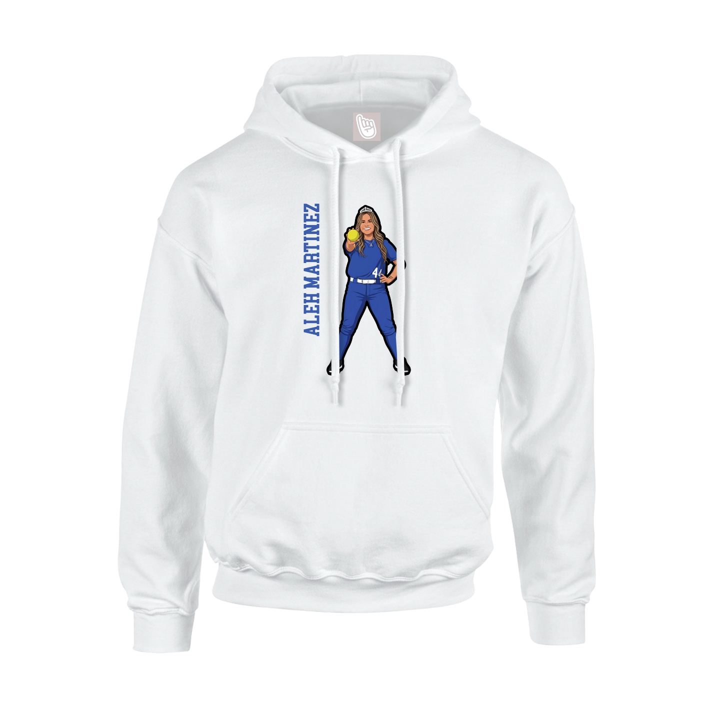 Youth Hoodie — Name Vertical in White