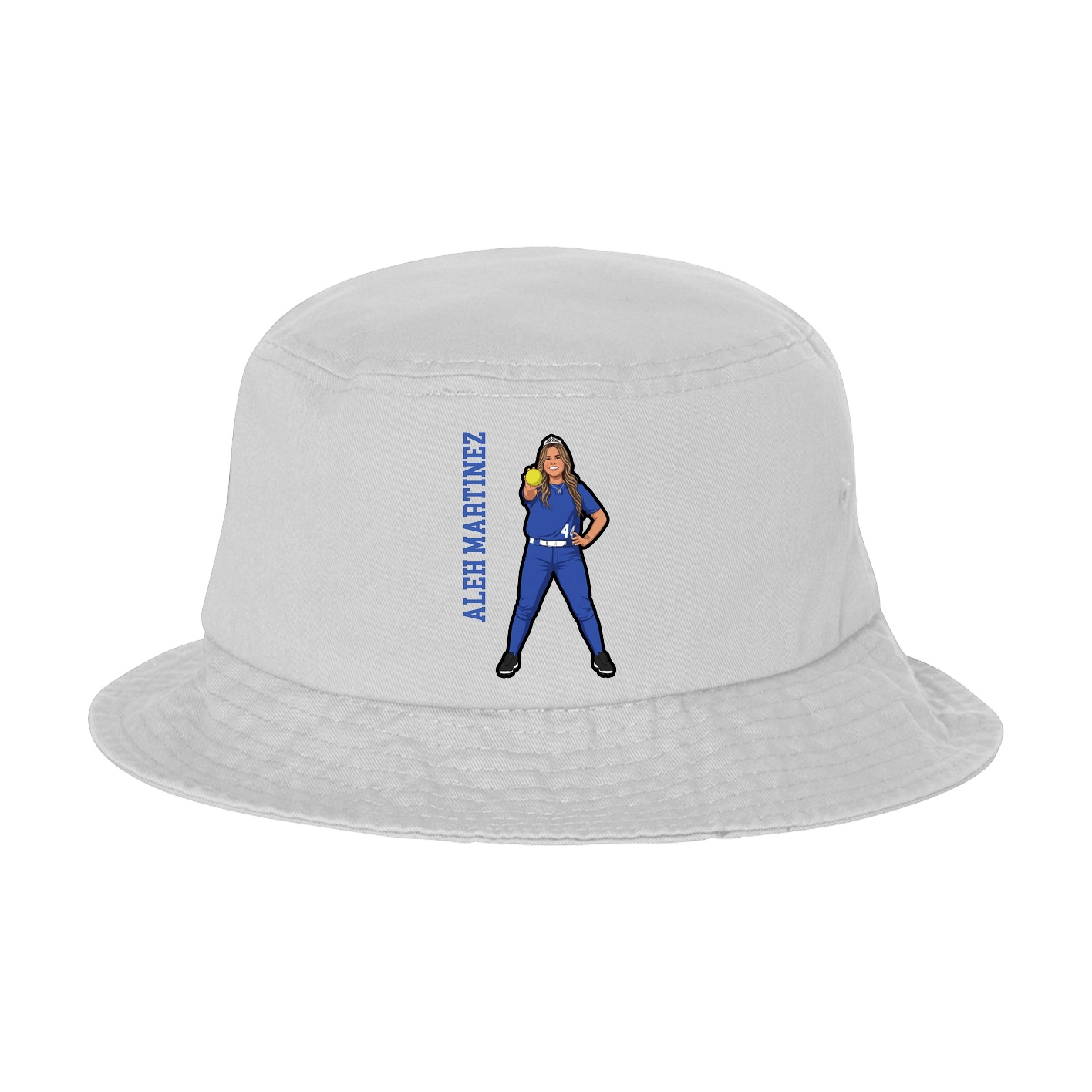 Bucket Cap — Name Vertical in White