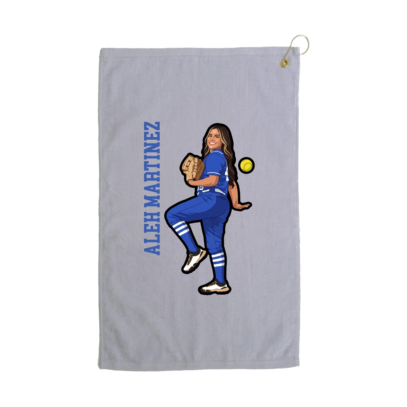 Golf Towel — Name Vertical in Grey