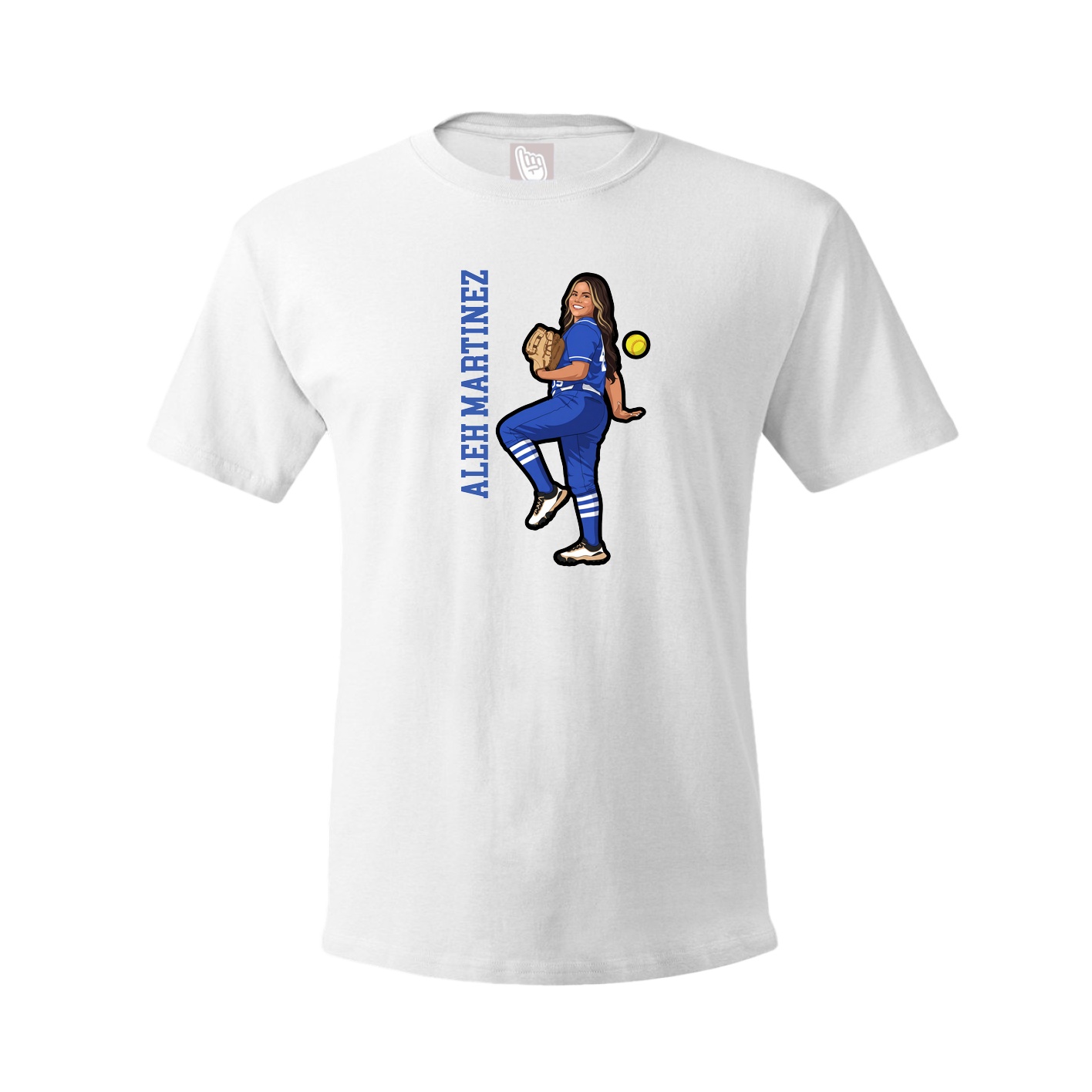 Tee — Name Vertical in White