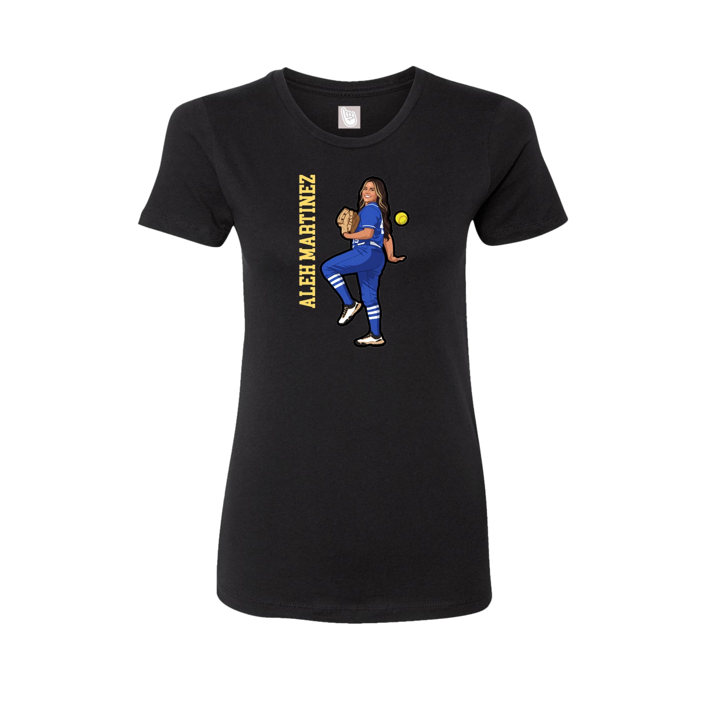 Womens Tee — Name Vertical in Black
