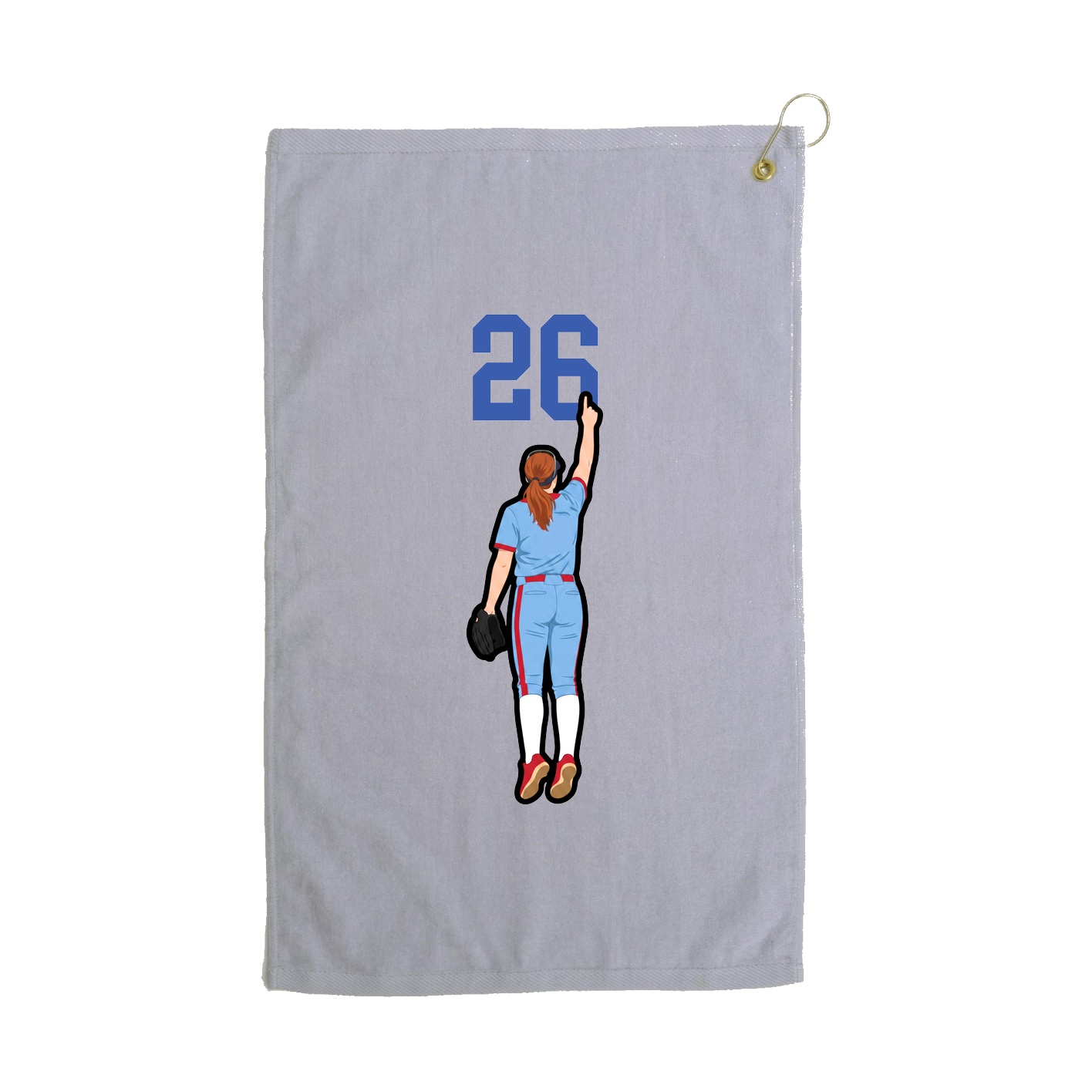 Golf Towel — Number Top in Grey