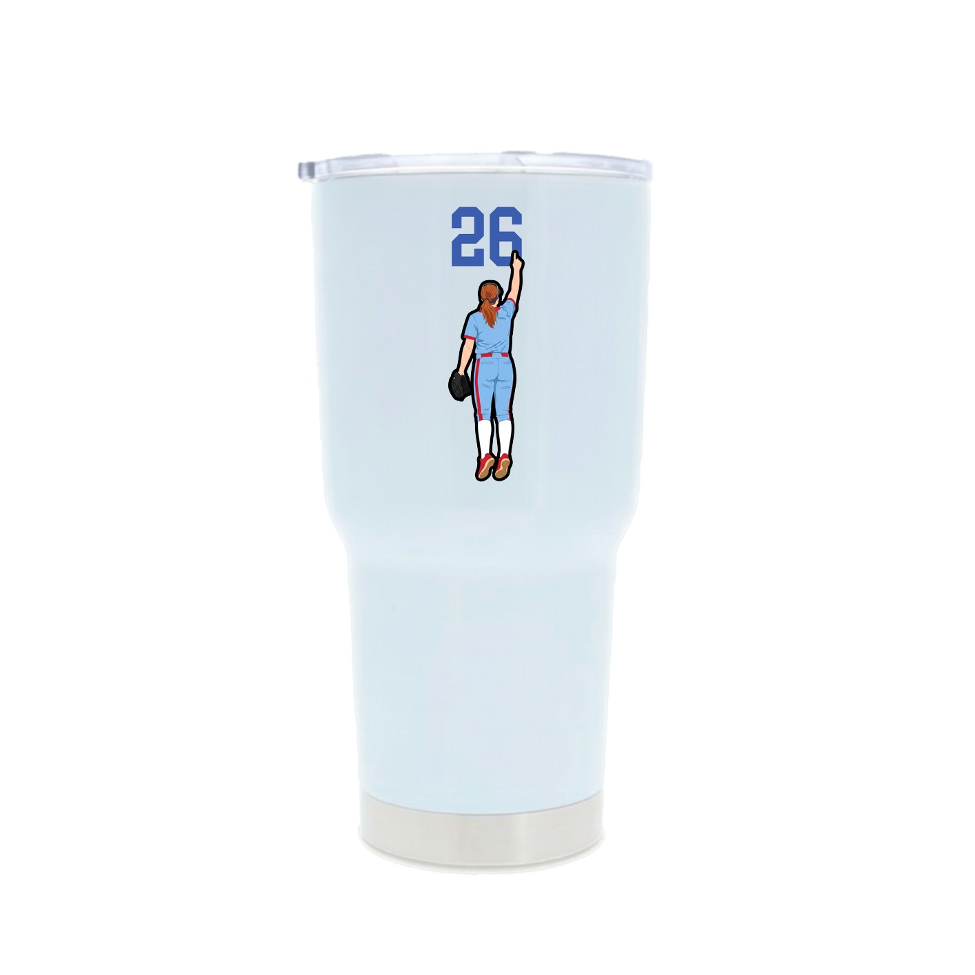 30oz Stainless Steel Tumbler — Number Top in White
