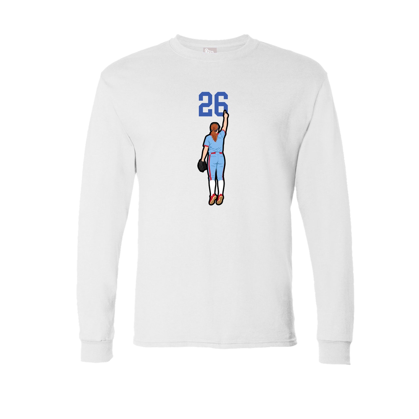 Long Sleeve Tee — Number Top in White
