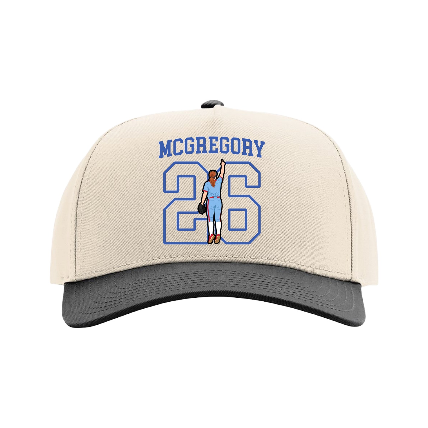 Full Fabric Five-Panel Champ Cap — Shirsey in Cream/Black