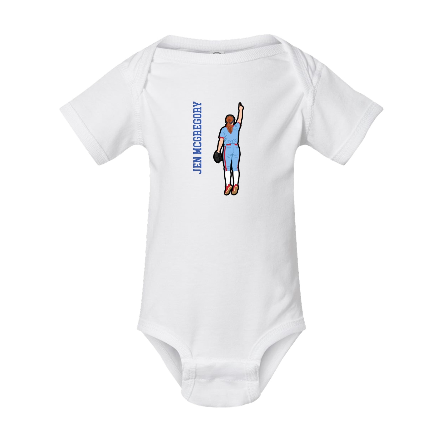 Baby Onesie — Name Vertical in White
