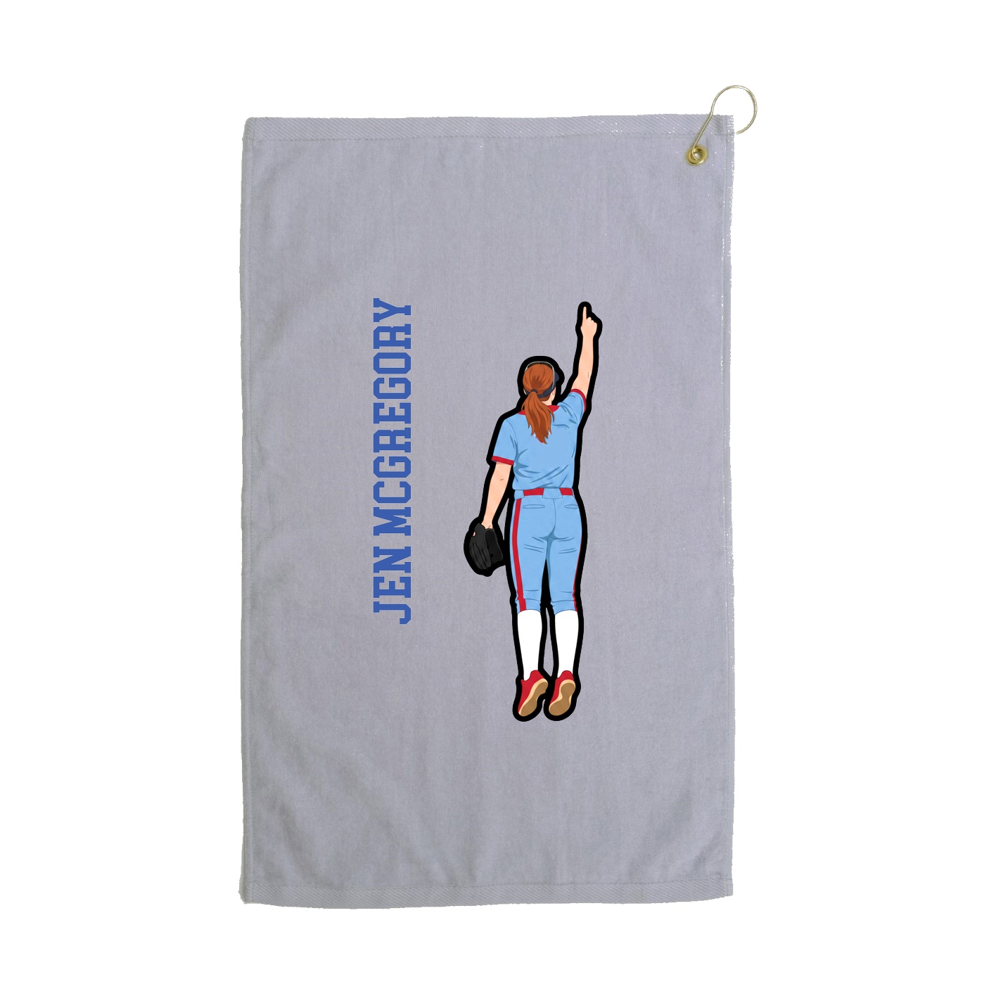 Golf Towel — Name Vertical in Grey