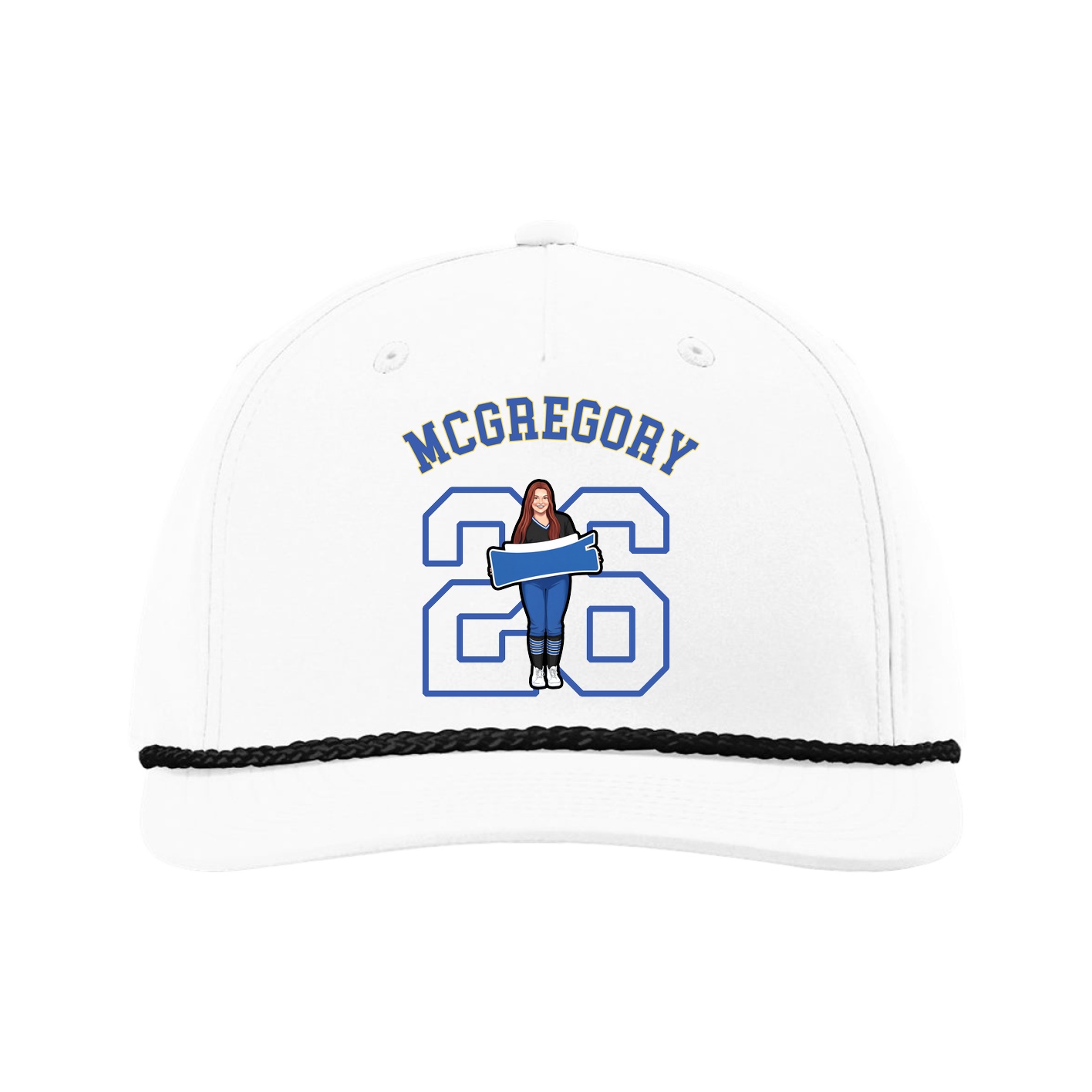 Five-Panel Classic Rope Cap — Shirsey Arch in White
