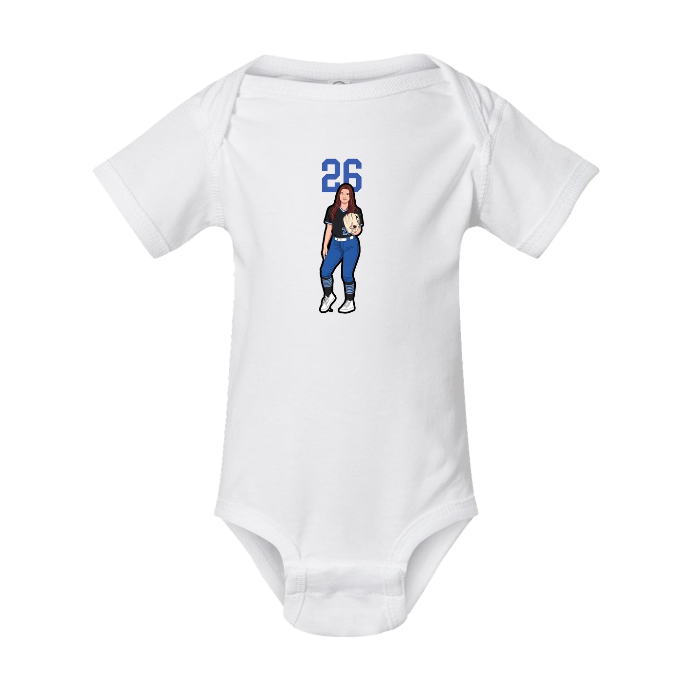 Baby Onesie — Number Top in White