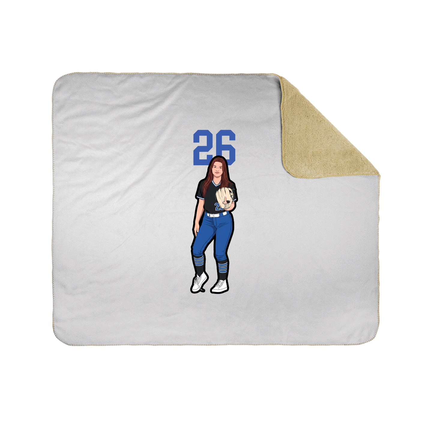 Throw Blanket — Number Top in White
