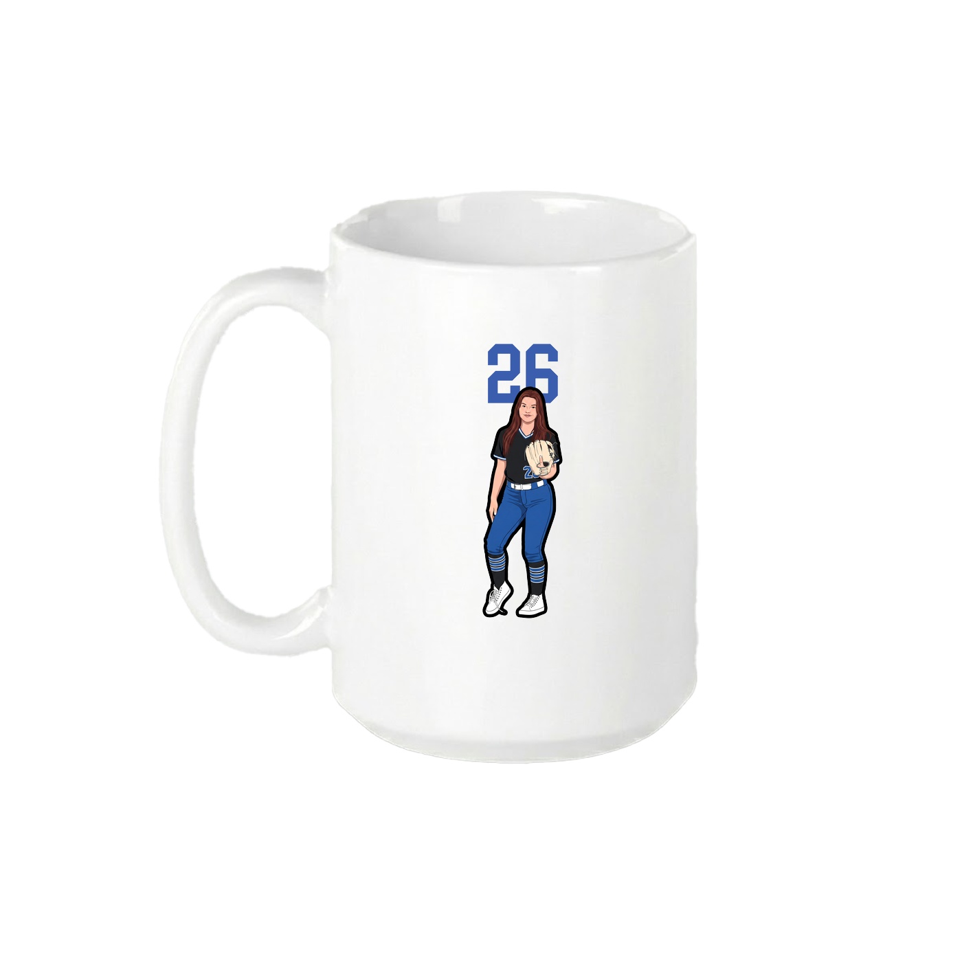 15oz Coffee Mug — Number Top in White