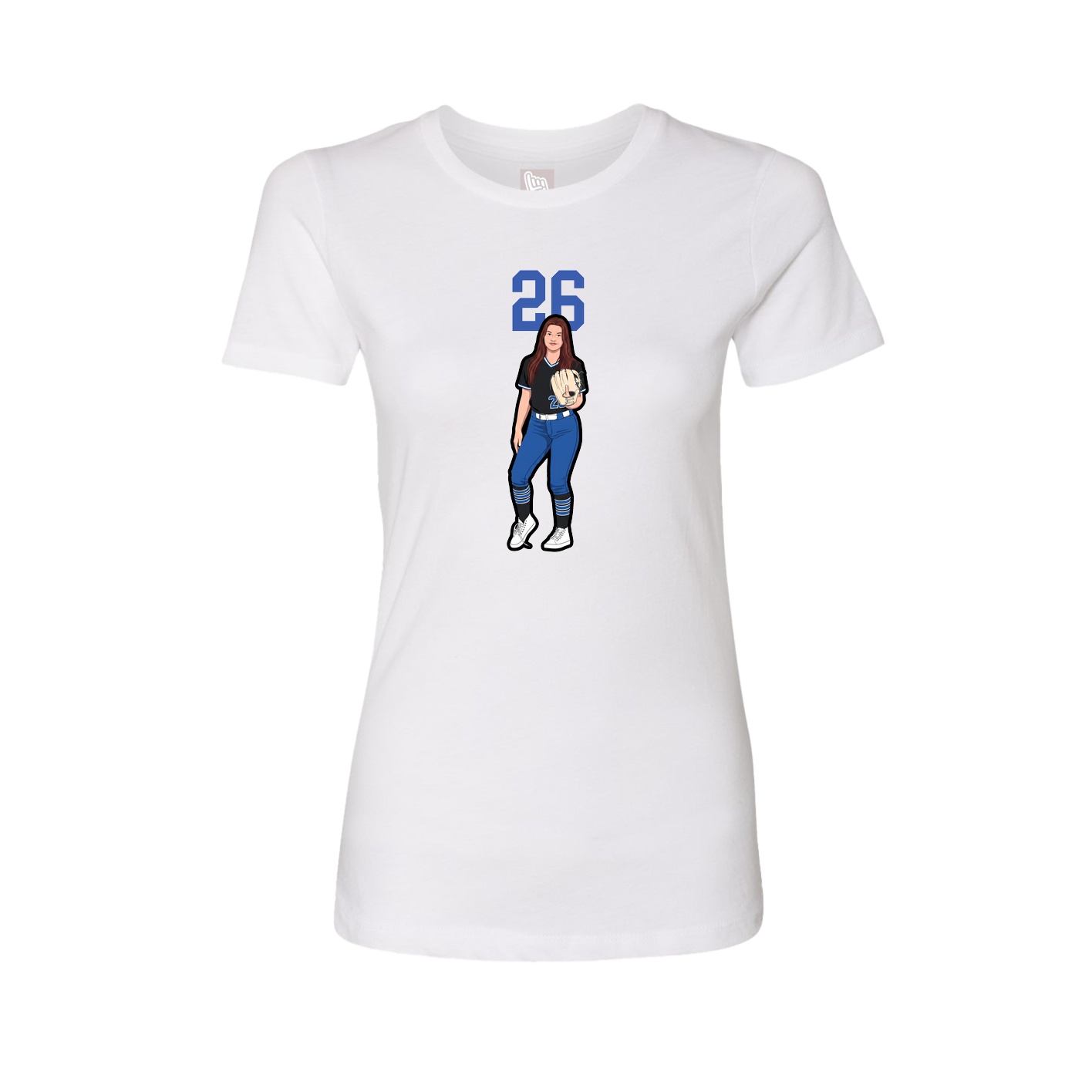 Womens Tee — Number Top in White