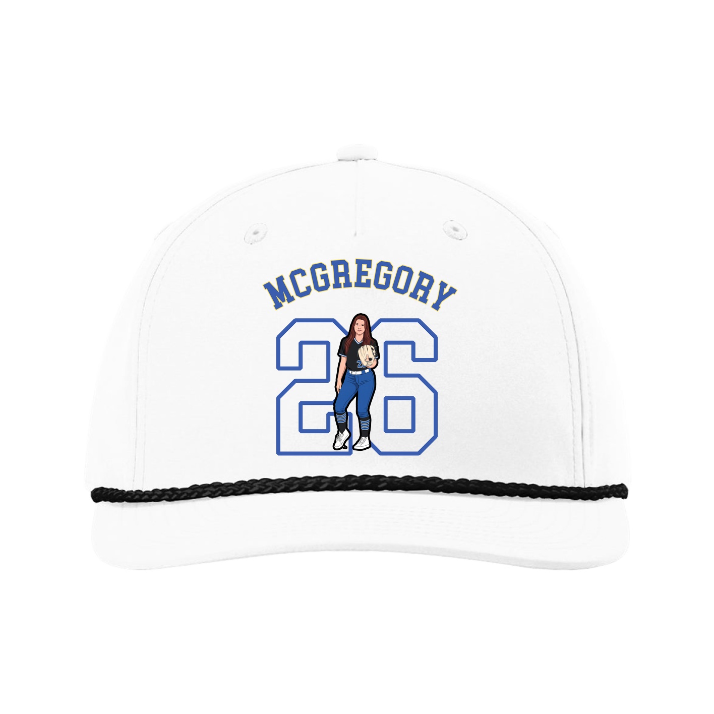 Five-Panel Classic Rope Cap — Shirsey Arch in White