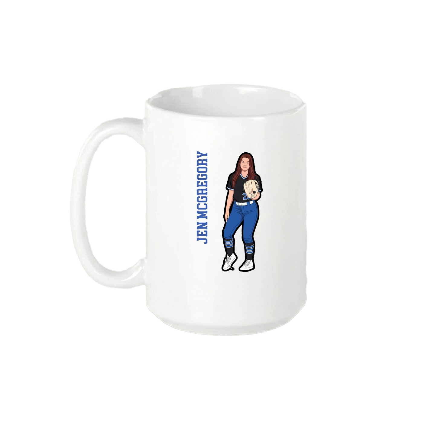 15oz Coffee Mug — Name Vertical in White