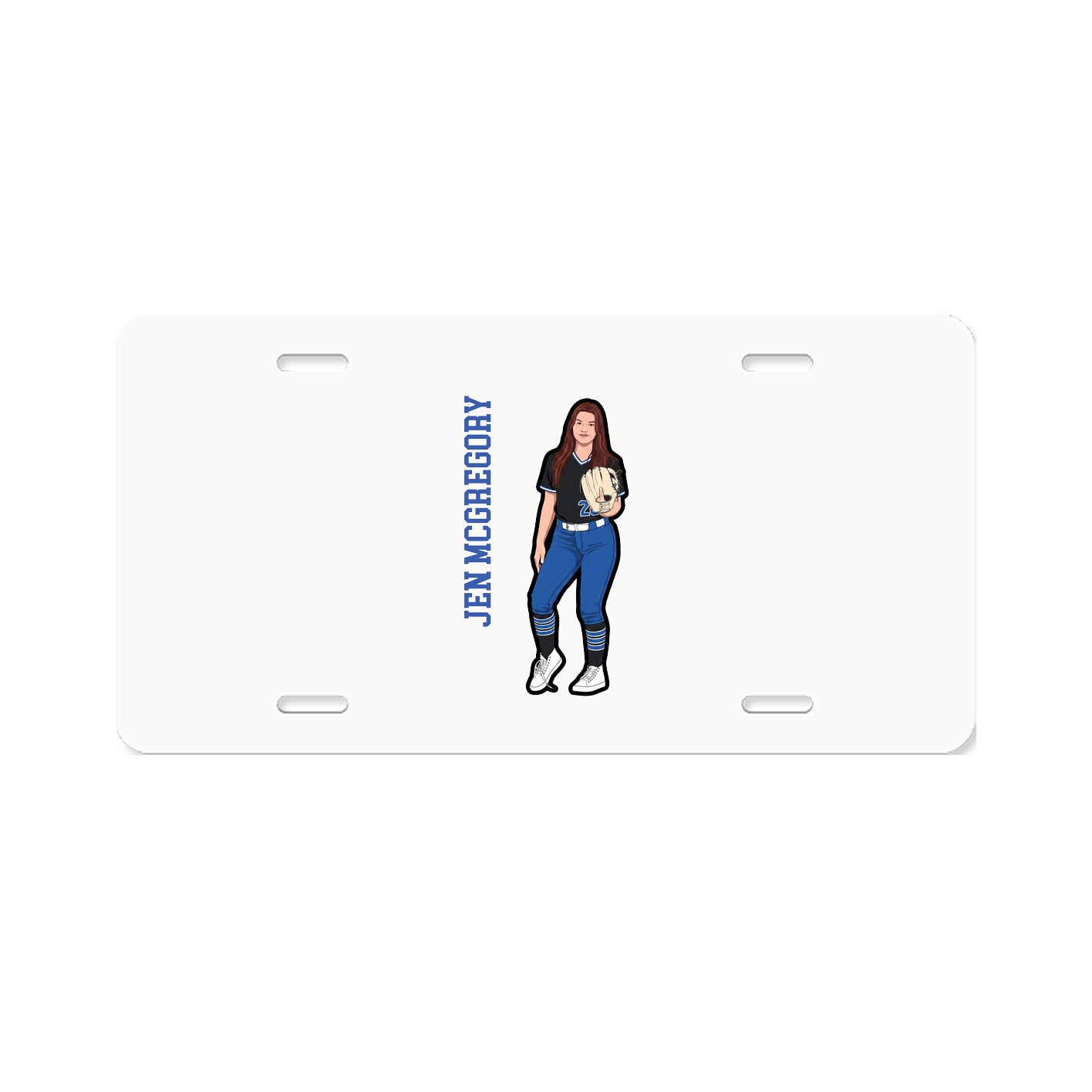 License Plate — Name Vertical in Classic