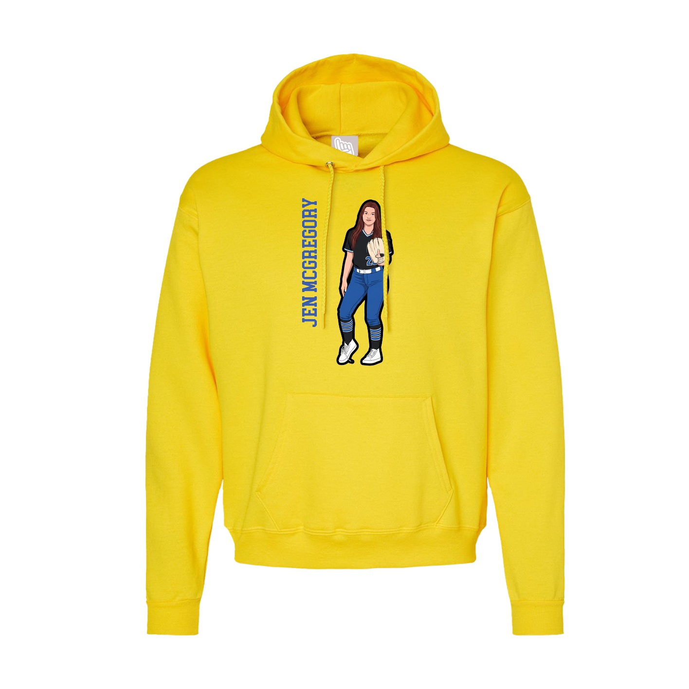 Hoodie — Name Vertical in Yellow